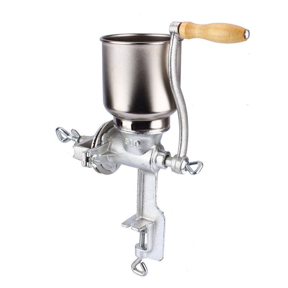 Restokki Hand Crank Grain Mill - Stainless Steel Manual Corn, Nut & Flour Grinder for Kitchen - Perfect for Freshly Ground Coffee, Baking & Healthy Food Prep at Home