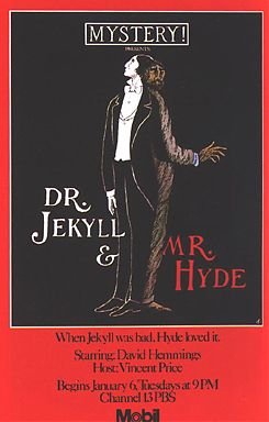 Vintage Dr. Jekyll and Mr. Hyde PBS Mystery Poster - Ed Gorey Artwork - Gothic Home Decor for Living Room, Office & Theater Rooms