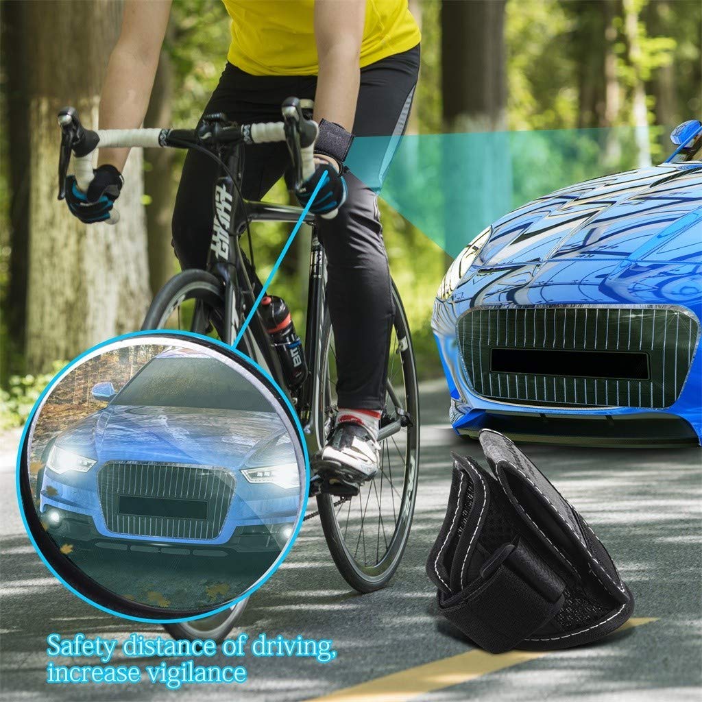 Kariwell Bike Rear View Mirror - Adjustable Cycling Arm Wrist Strap Safety Mirror for Road, Mountain & Commuter Bikes - Perfect for Urban Commuting & Outdoor Adventures
