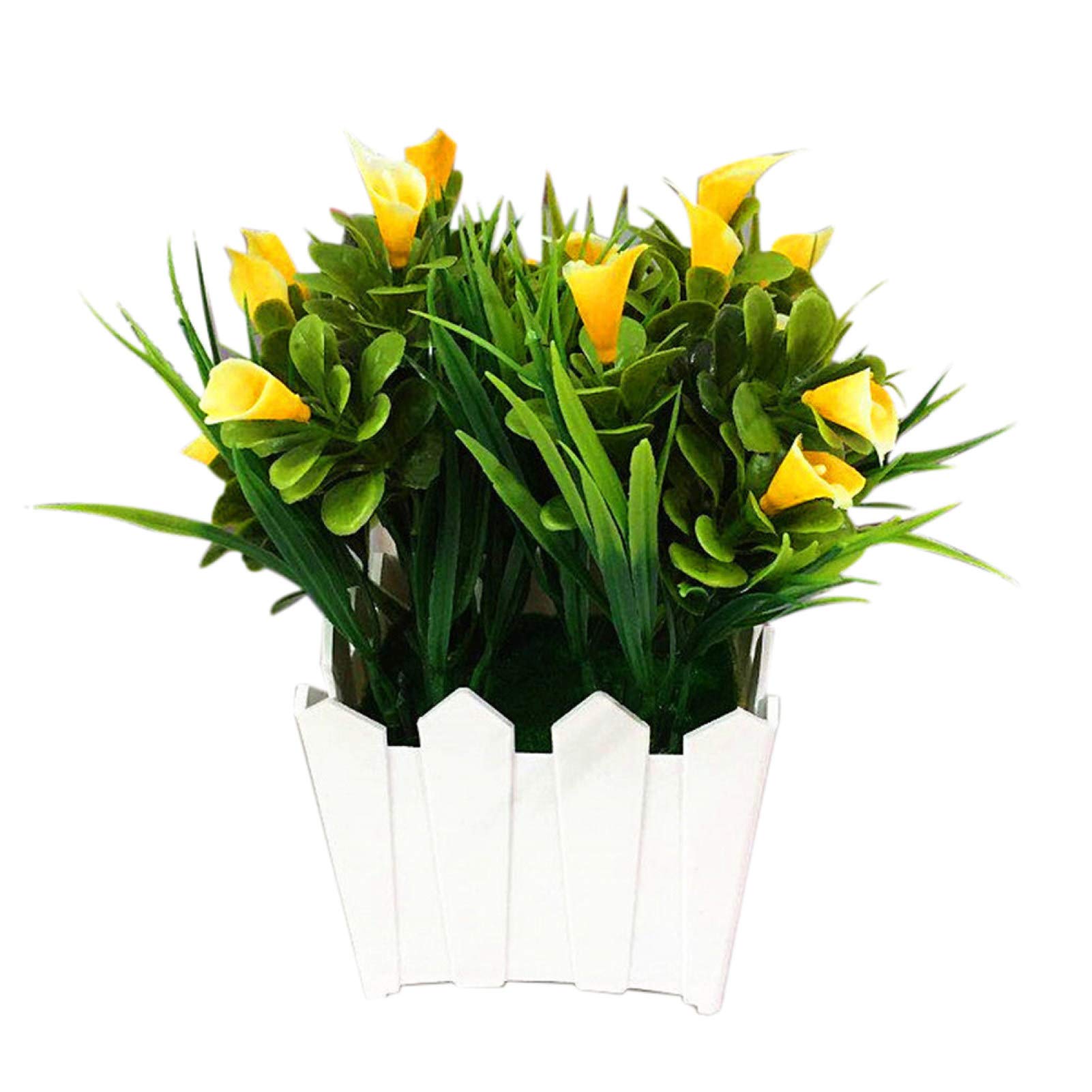 1Pc Artificial Calla Lily Potted Plant - Yellow Silk Flower for Home, Office, Garden Decor - Perfect for Living Room, Wedding, Party & Event Decoration