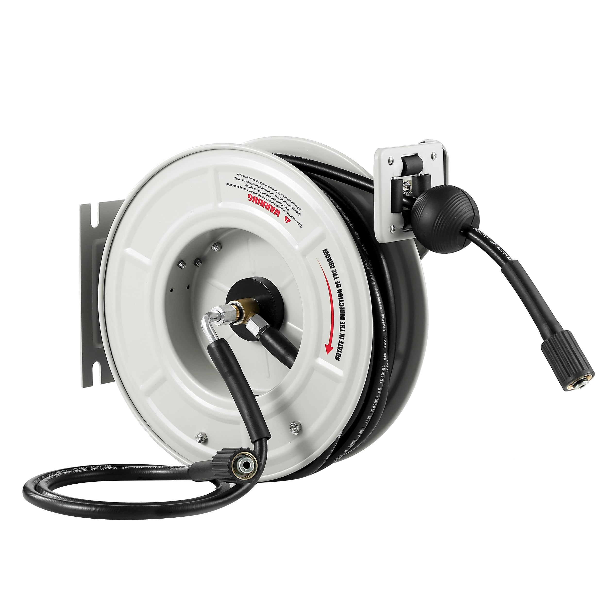 Heavy Duty Retractable Pressure Washer Hose Reel 60 FT x 1/4