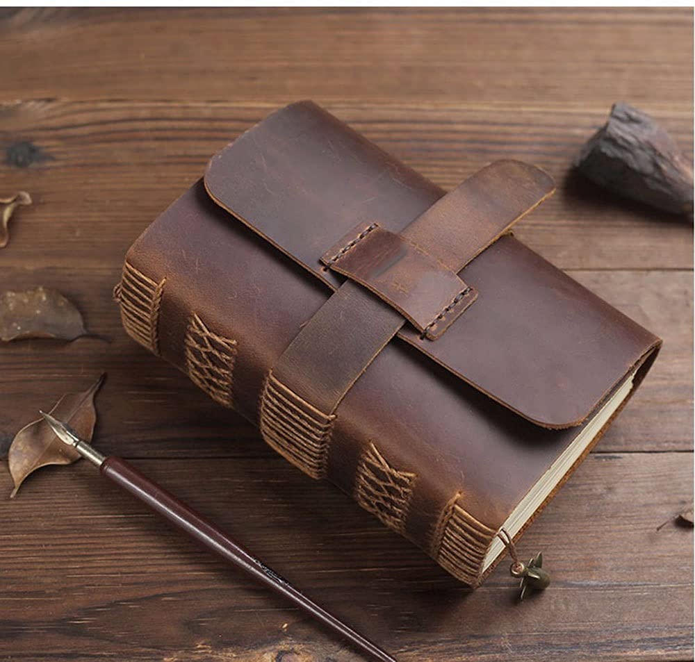 Handmade Retro Leather Journal - Vintage Sketchbook & Writing Notebook for Men & Women, Thickened Paper Travel Diary, Perfect Gift for Writers & Artists (A5/A6/B5/B6 Size Options) - Ideal for Journaling, Sketching & Travel Adventures