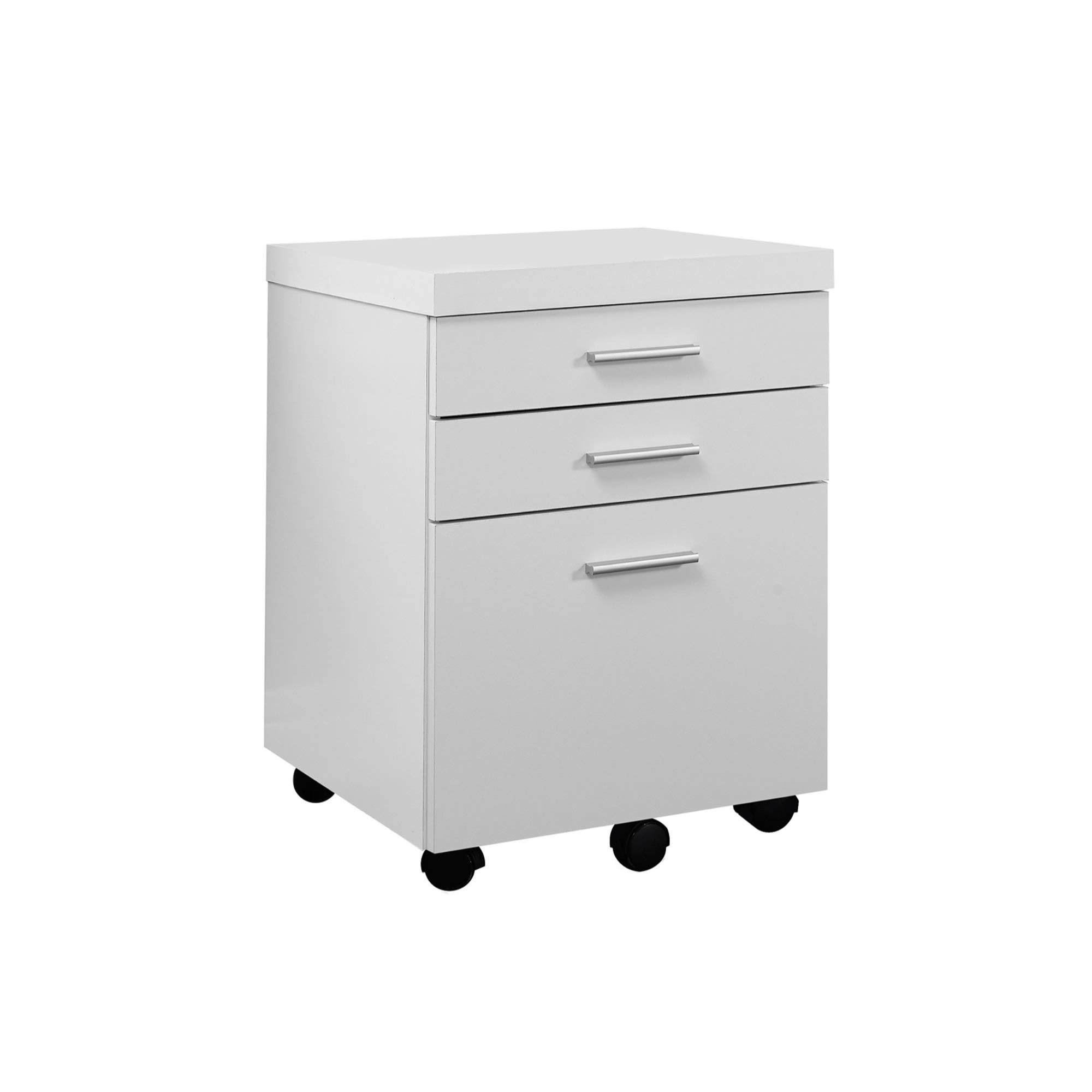 3-Drawer White Rolling File Cabinet with Casters - Perfect for Home Office, Classroom & Small Business Organization