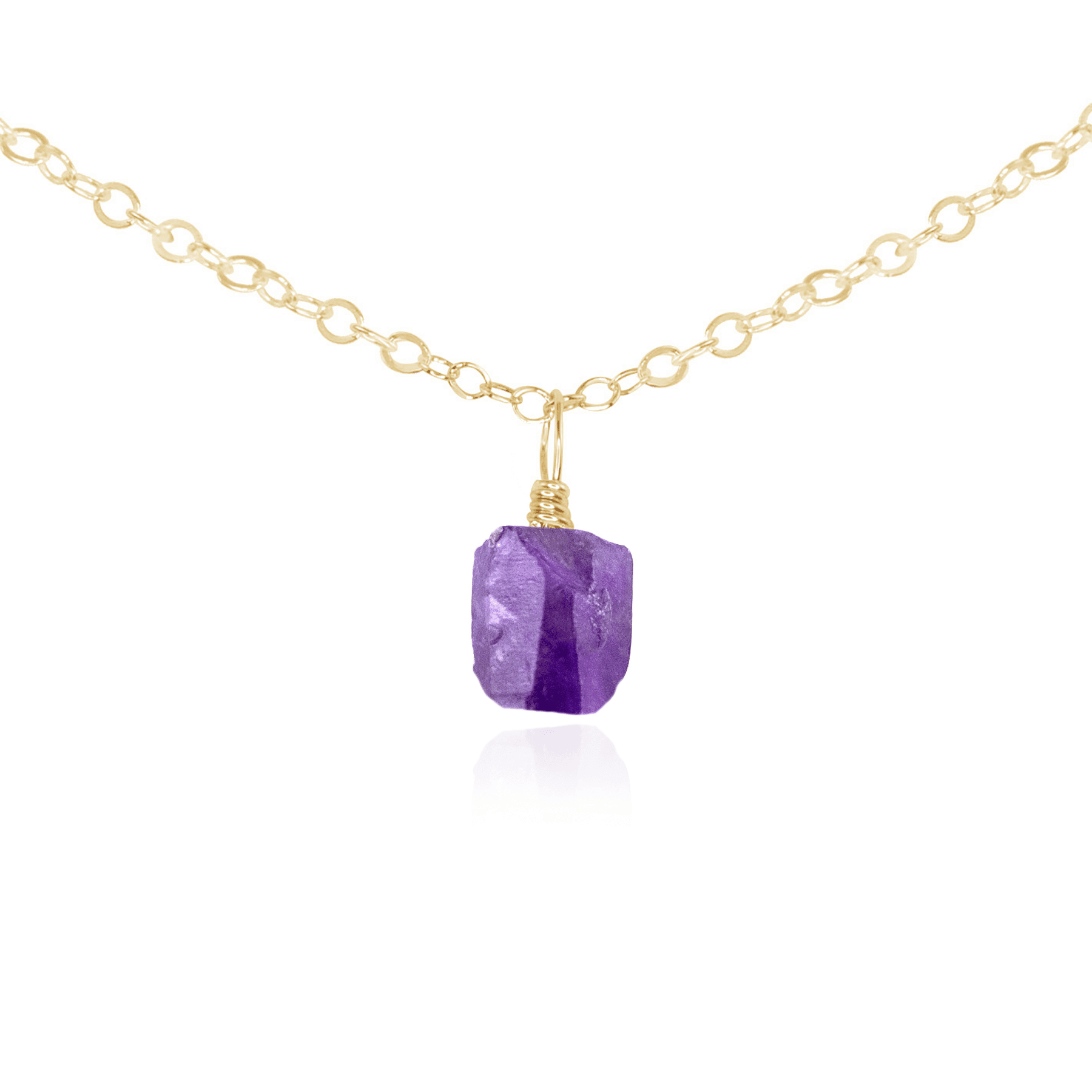 Natural Tiny Rough Amethyst Gemstone Pendant Necklace - Elegant Choker for Women, Spiritual Healing Jewelry | Perfect for Meditation, Yoga & Boho Fashion