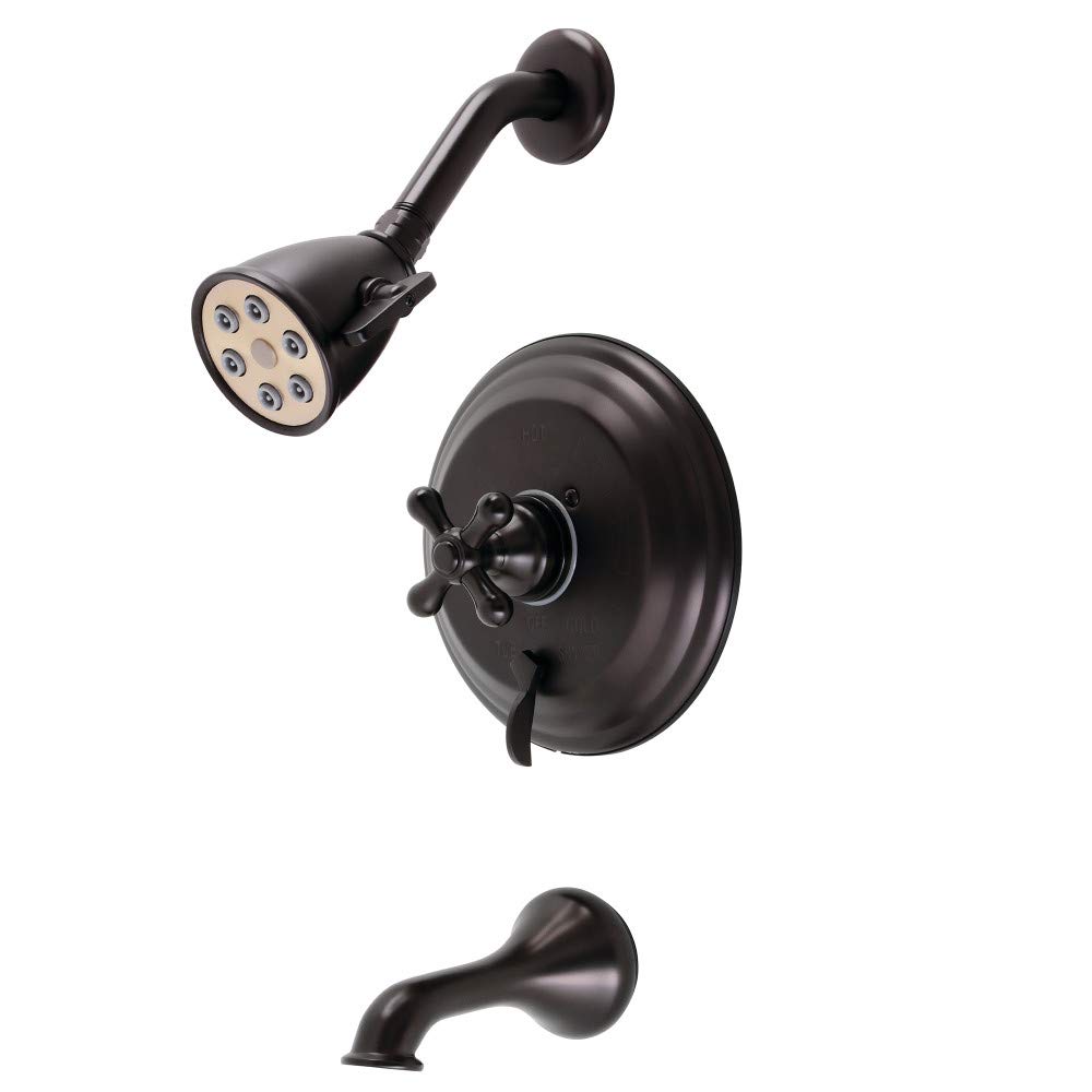 Kingston Brass VB36350AX Oil Rubbed Bronze Tub and Shower Faucet - Durable Bathroom Fixture for Modern Homes & Spa-Like Showers