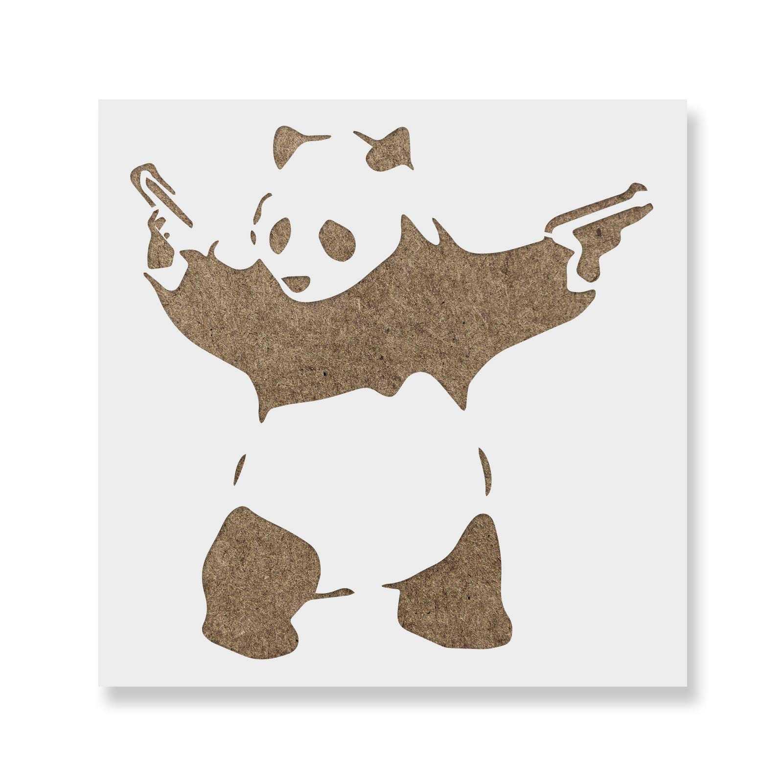 Banksy Stencil Art - Funny Panda with Guns Wall Decal | Unique Street Art for Home, Office & Urban Decor