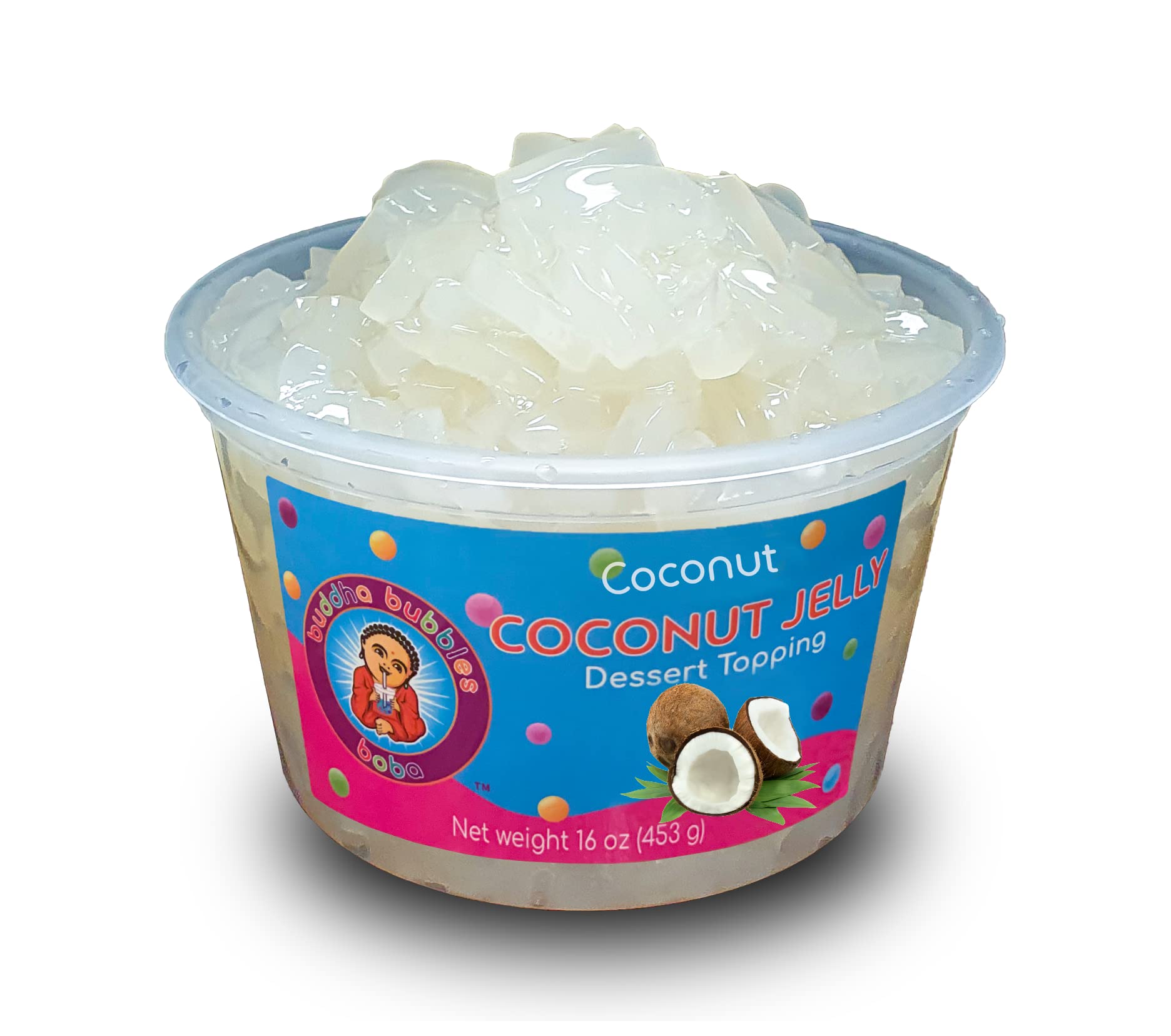 Premium Coconut Jelly Dessert Topping | Nata de Coco | Buddha Bubbles Boba | Perfect for Bubble Tea, Yogurt, Ice Cream & Fruit Salads