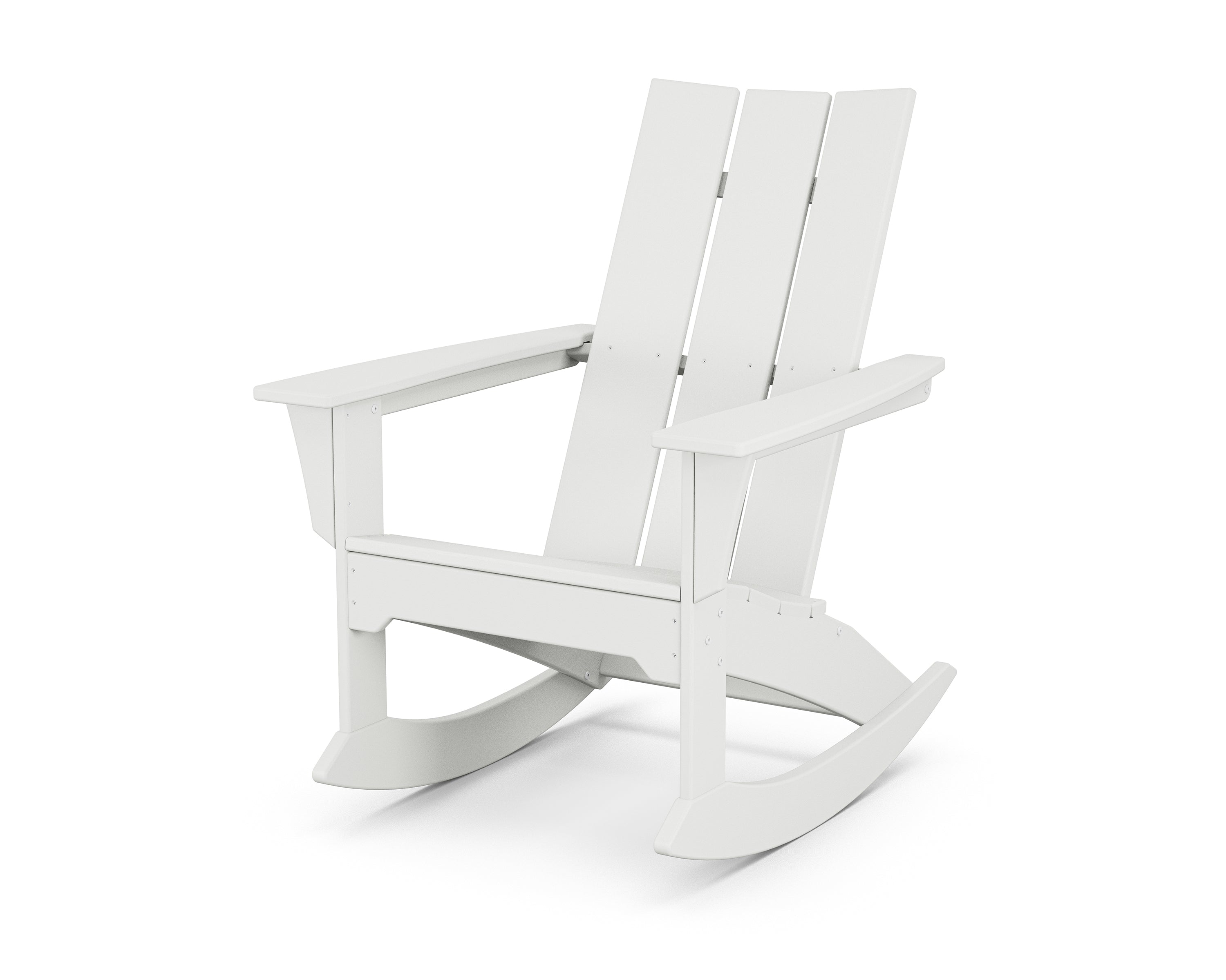 POLYWOOD Modern Adirondack Rocker Chair - Durable Outdoor Patio Furniture for Deck, Poolside & Garden Relaxation - All-Weather Resin Wicker Design (Multiple Colors Available)
