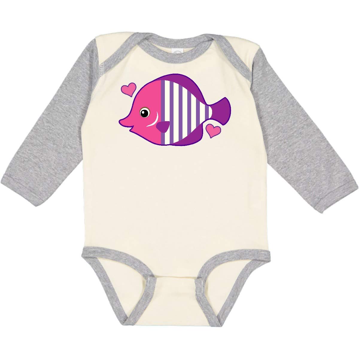 Inktastic Cute Tropical Fish Beach Vacation Long Sleeve Baby Bodysuit - Perfect for Beach Trips, Summer Outings & Family Photos