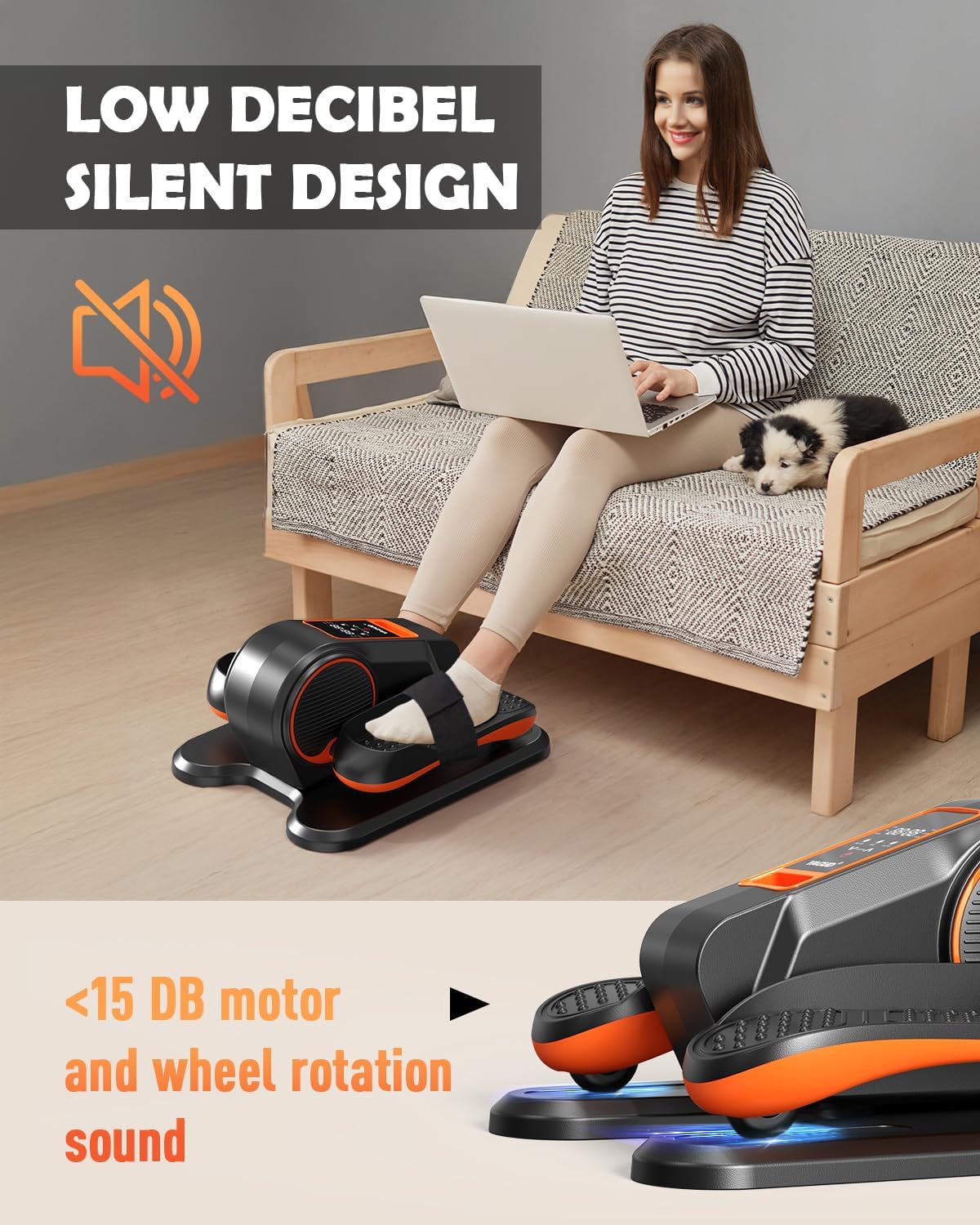 Under Desk Elliptical Machine - Electric Leg Exerciser for Seniors with 12 Adjustable Speeds, Quiet & Portable Seated Pedal Trainer with Remote Control - Perfect for Home Office, Physical Therapy & Low-Impact Workouts