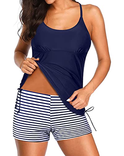Yonique Women's Two Piece Tankini Swimsuits with Shorts - Athletic Bathing Suits for Tummy Control - Perfect for Swimming, Beach Vacation & Water Sports