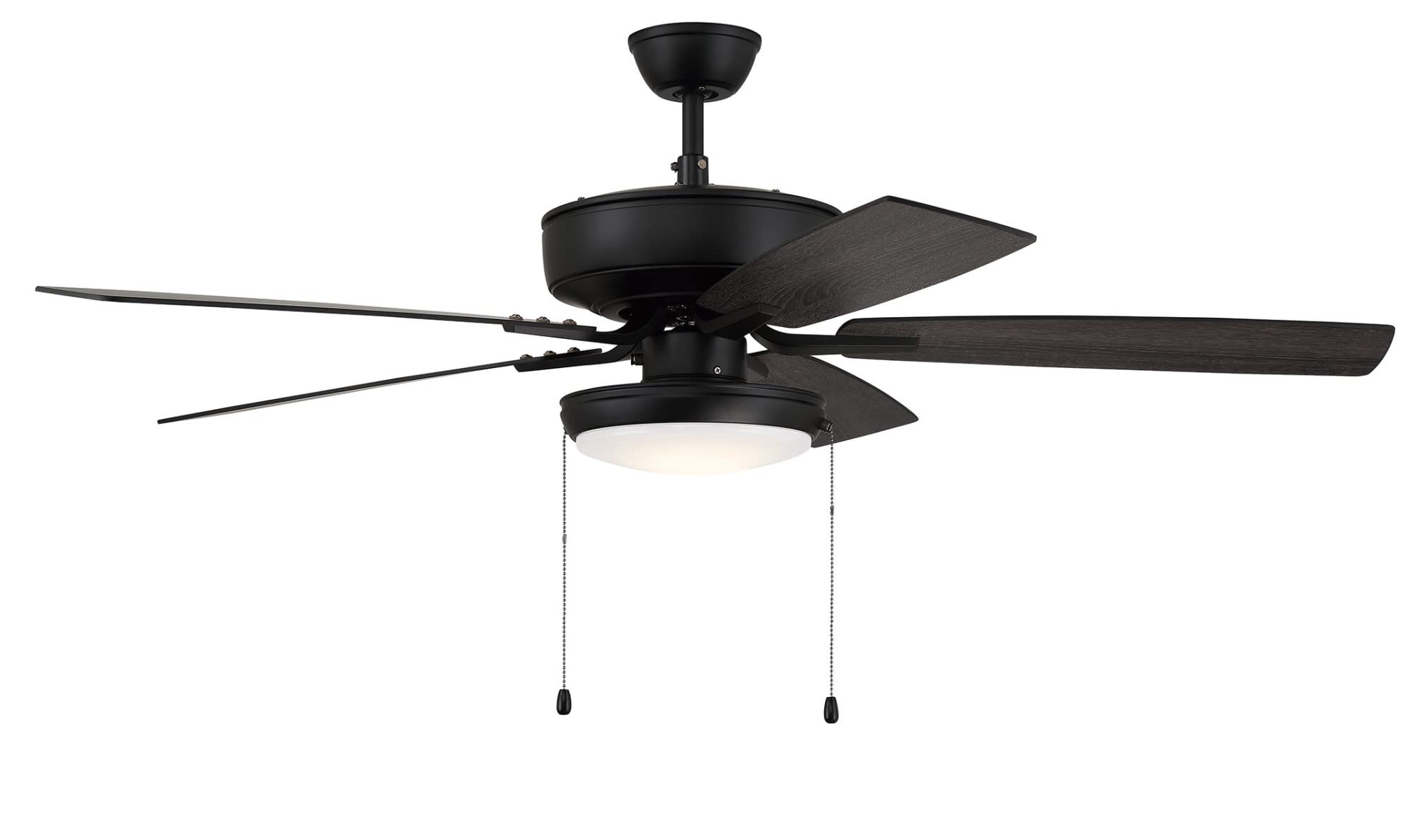 Craftmade P119BN5-52BNGW Pro Plus 52 Inch Ceiling Fan with LED Light Kit, Pull Chain Control, 5 Reversible Brushed Nickel/Greywood Blades - Perfect for Living Room, Bedroom & Outdoor Covered Patio
