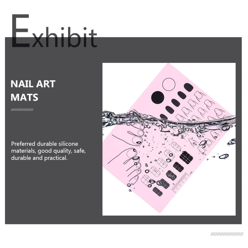 2Pcs Silicone Nail Stamping Plates - Nail Art Practice Mat for Manicure, Nail Polish Coloring & Design Transfer - DIY Nail Sticker Guide Printing Palette - Perfect for Home Salon & Professional Nail Artists