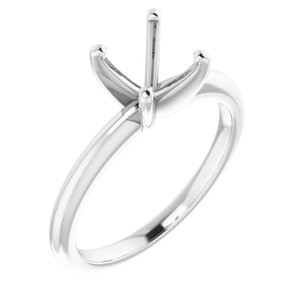 14K White Gold 7.4mm Round Solitaire Engagement Ring Mounting - Perfect for Proposals, Weddings & Anniversary Gifts