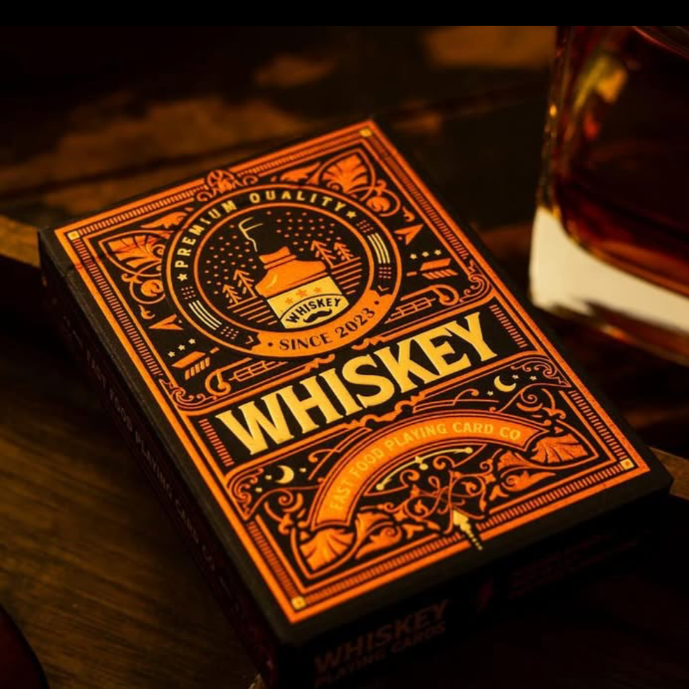 Premium Whiskey Themed Playing Cards - 52 Poker Deck for Bourbon & Scotch Lovers - Perfect for Game Nights, Gifts & Bar Decor