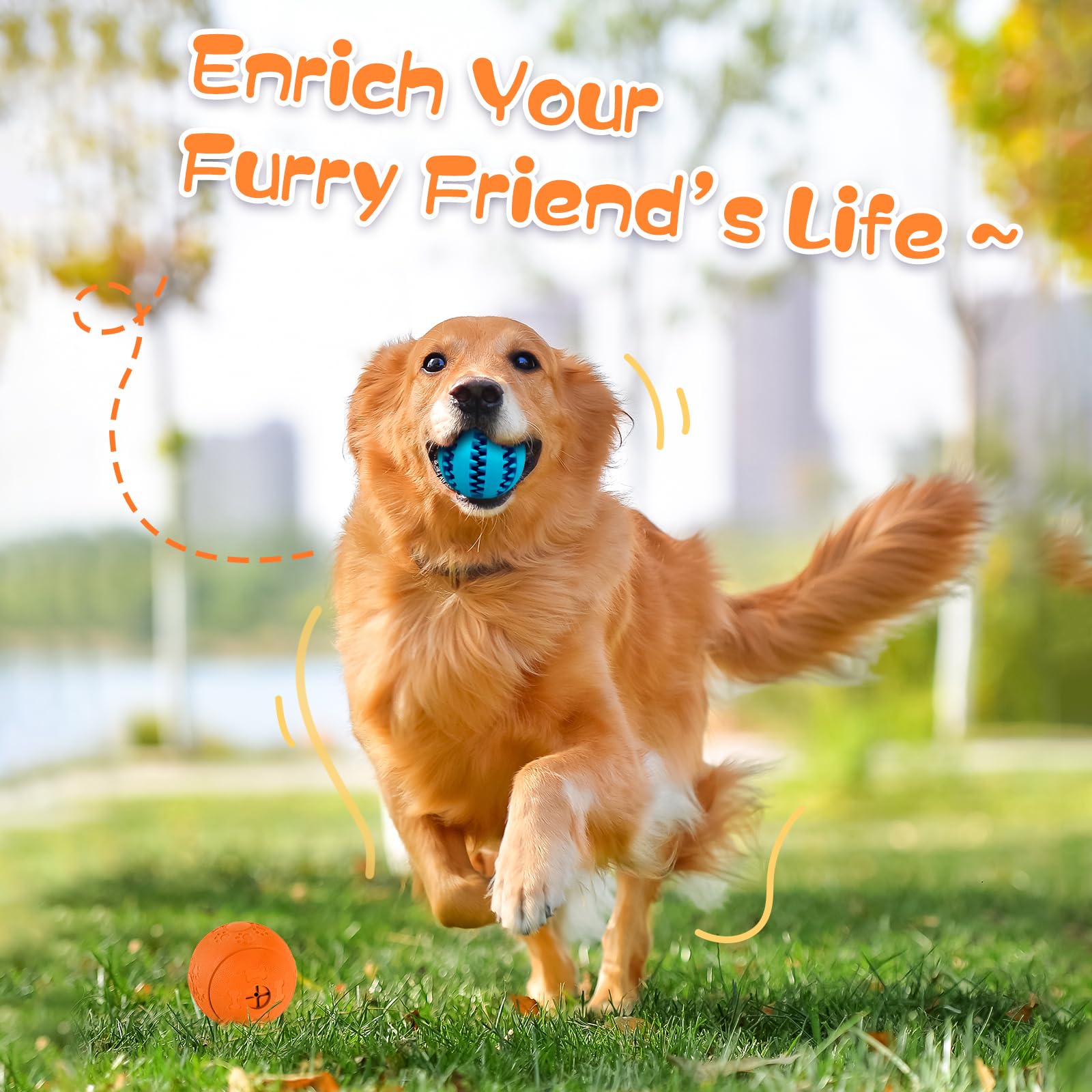 HIPPIH Interactive Dog Toys for Puppies & Small Dogs - 2 Pack Treat Dispensing Puzzle Balls for Mental Stimulation & Training - Perfect for Indoor Play, Boredom Relief & Bonding Time