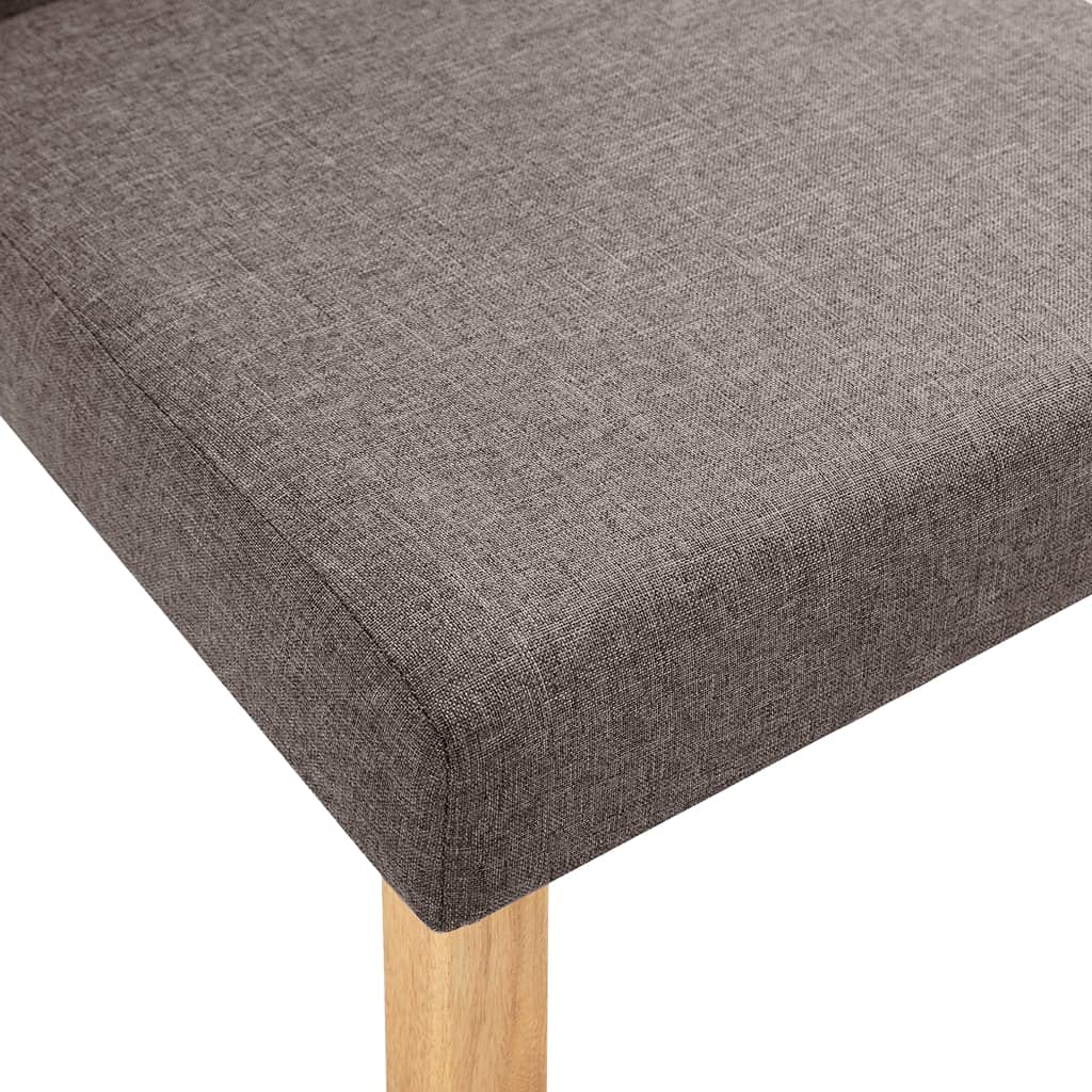 SKM Modern Dining Chairs Set of 4 - Taupe Fabric Upholstered Kitchen Chairs with Sturdy Metal Legs - Comfortable Seating for Dining Room, Kitchen, Breakfast Nook and Small Spaces