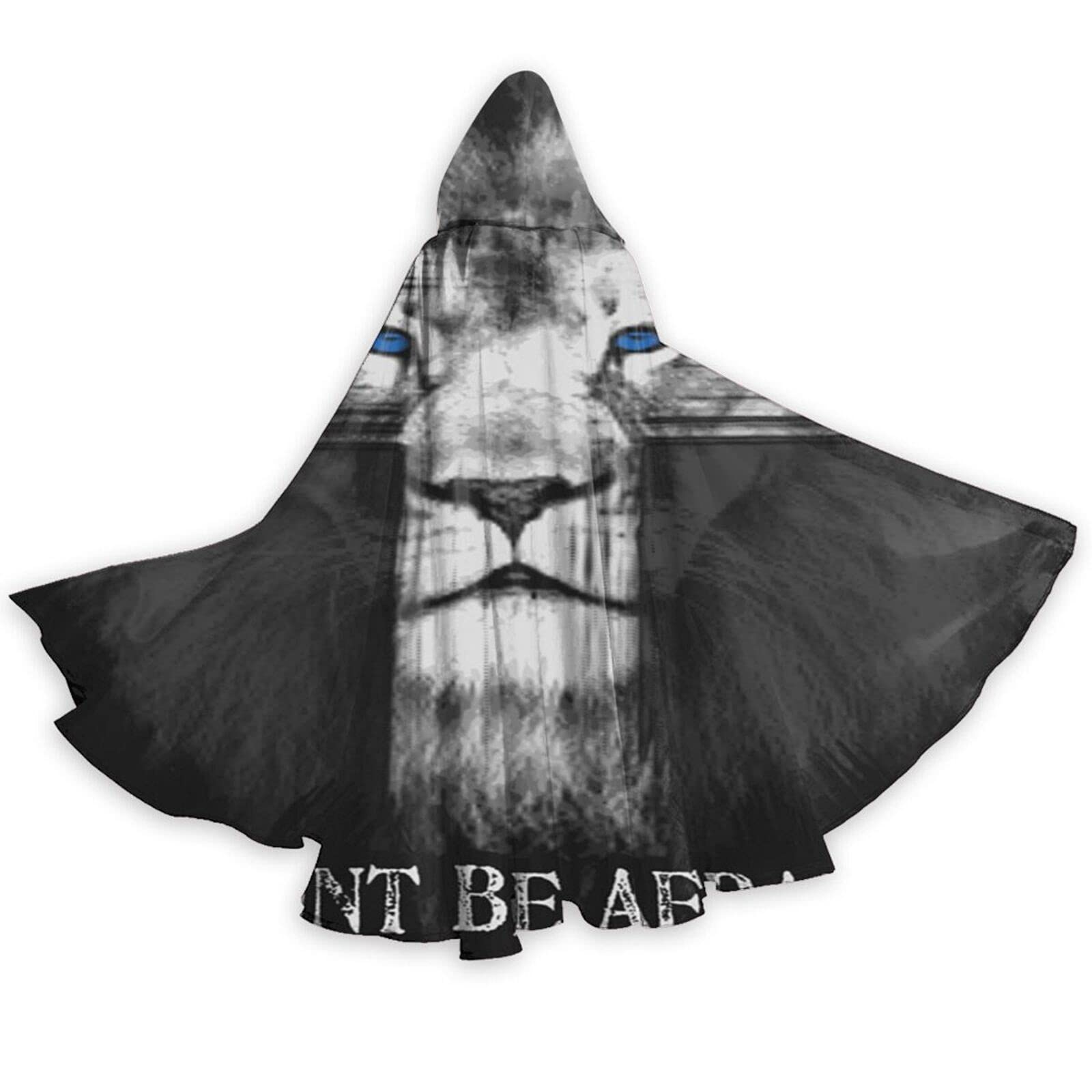 Retro Lion of Judah Adult Cloak - Unisex Full Length Hooded Robe for Halloween, Christmas, Cosplay & Medieval Costume Parties (Black) - Perfect for Renaissance Fairs, LARP Events & Themed Celebrations