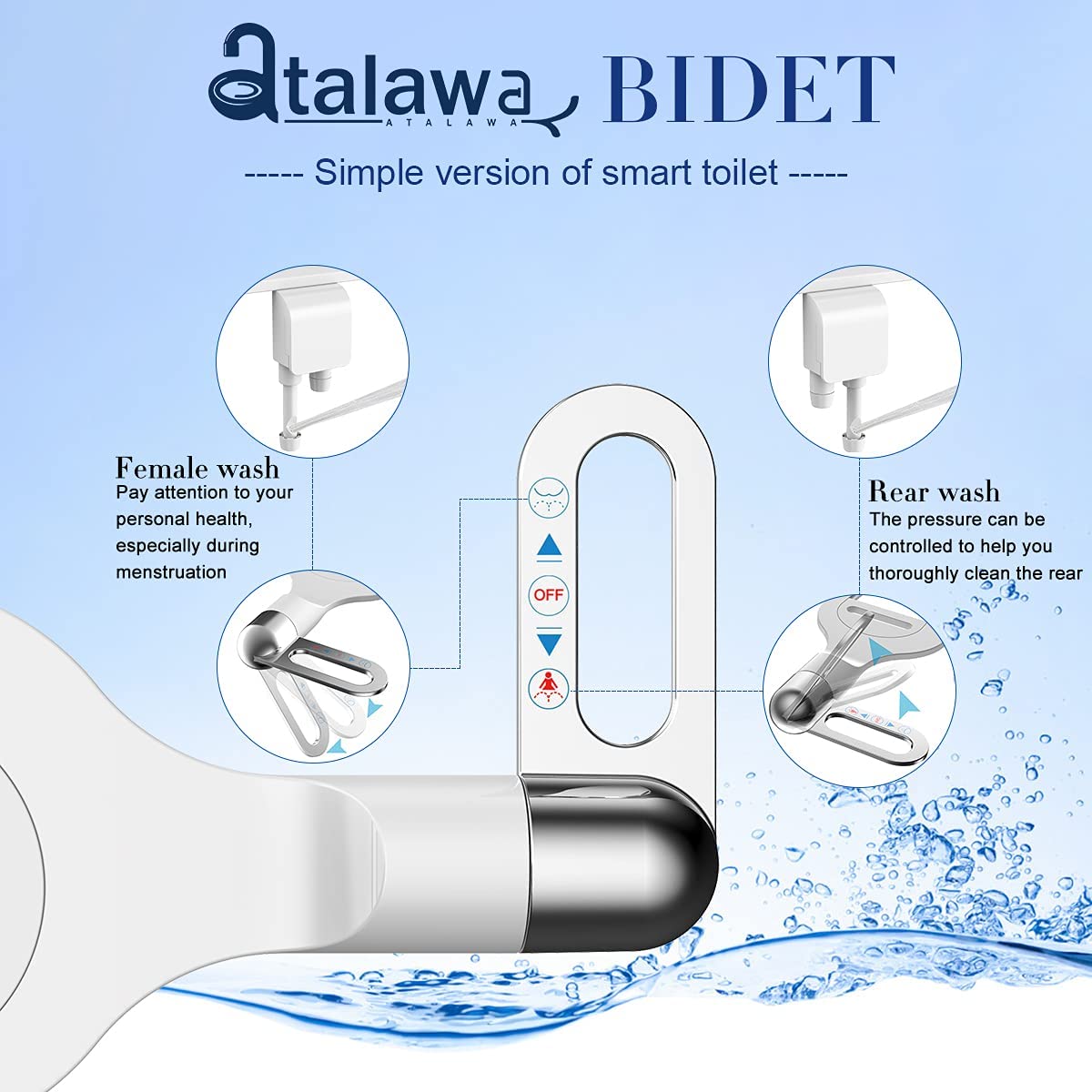 Ultra Slim Bidet Toilet Seat Attachment - Self Cleaning Dual Nozzle, Adjustable Water Pressure, Non-Electric Fresh Water Spray for Feminine & Personal Hygiene (Silver) | Perfect for Bathroom Upgrade, Elderly Care & Postpartum Recovery