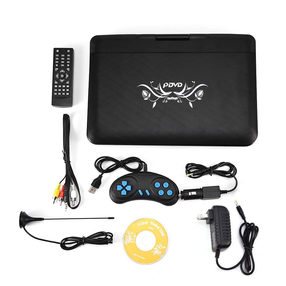 13.9-inch Portable DVD Player with MP3 Playback - Swivel Angle Adjustable HD LCD Screen, Rechargeable Battery, USB/SD Card Support & Remote Control - Perfect for Car Travel, Home Entertainment & Outdoor Adventures