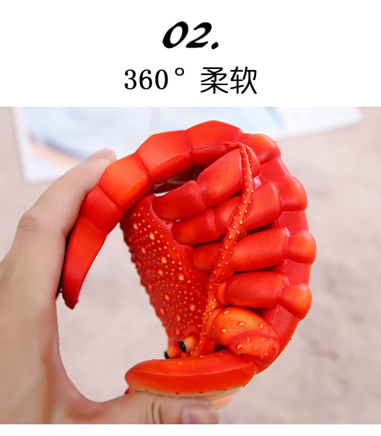 Lobster Slippers for Women & Men - Comfortable Fish Shoe Sandals with Non-Slip Sole | Fun Animal-Themed House Slippers for Beach, Pool, and Home Relaxation
