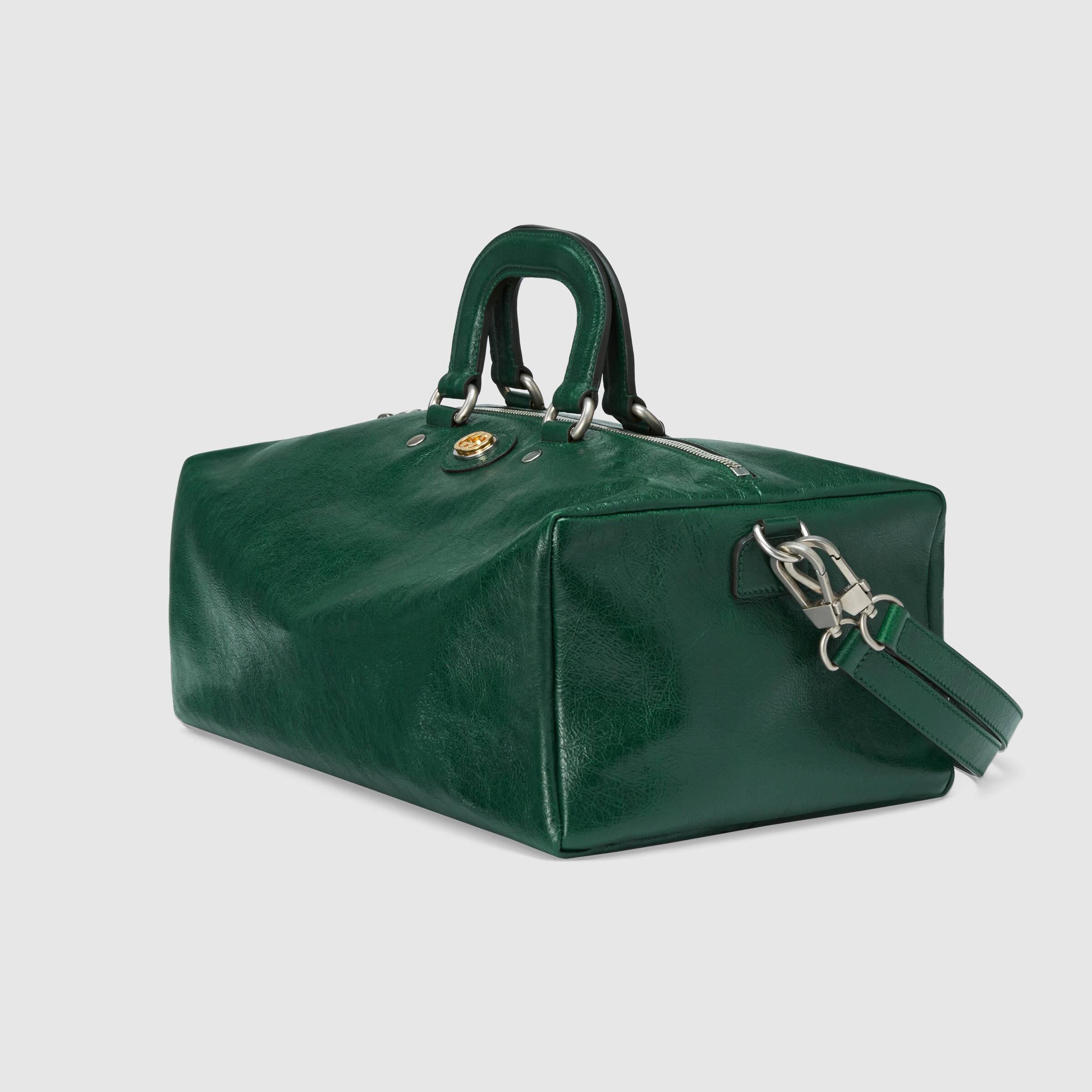 Gucci Soft Leather Backpack for Women & Men - Dark Green Luxury Designer Backpack for Travel, Work & Everyday Use