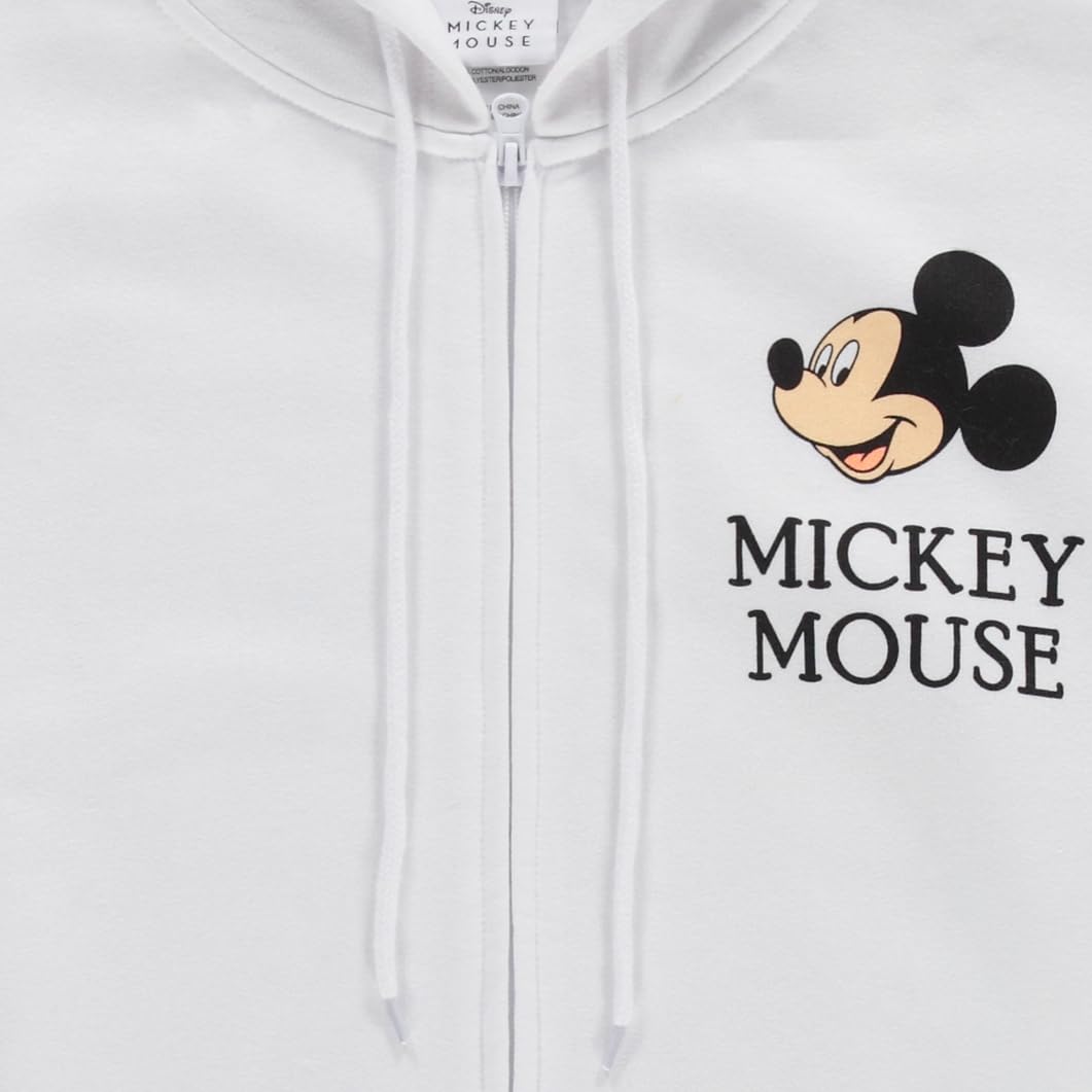 Disney Mickey Mouse Classic Zip-Up Hoodie for Women - Mickey and Minnie Mouse Design - Cozy Pullover Sweatshirt for Casual Wear, Lounge, and Disney Theme Parties
