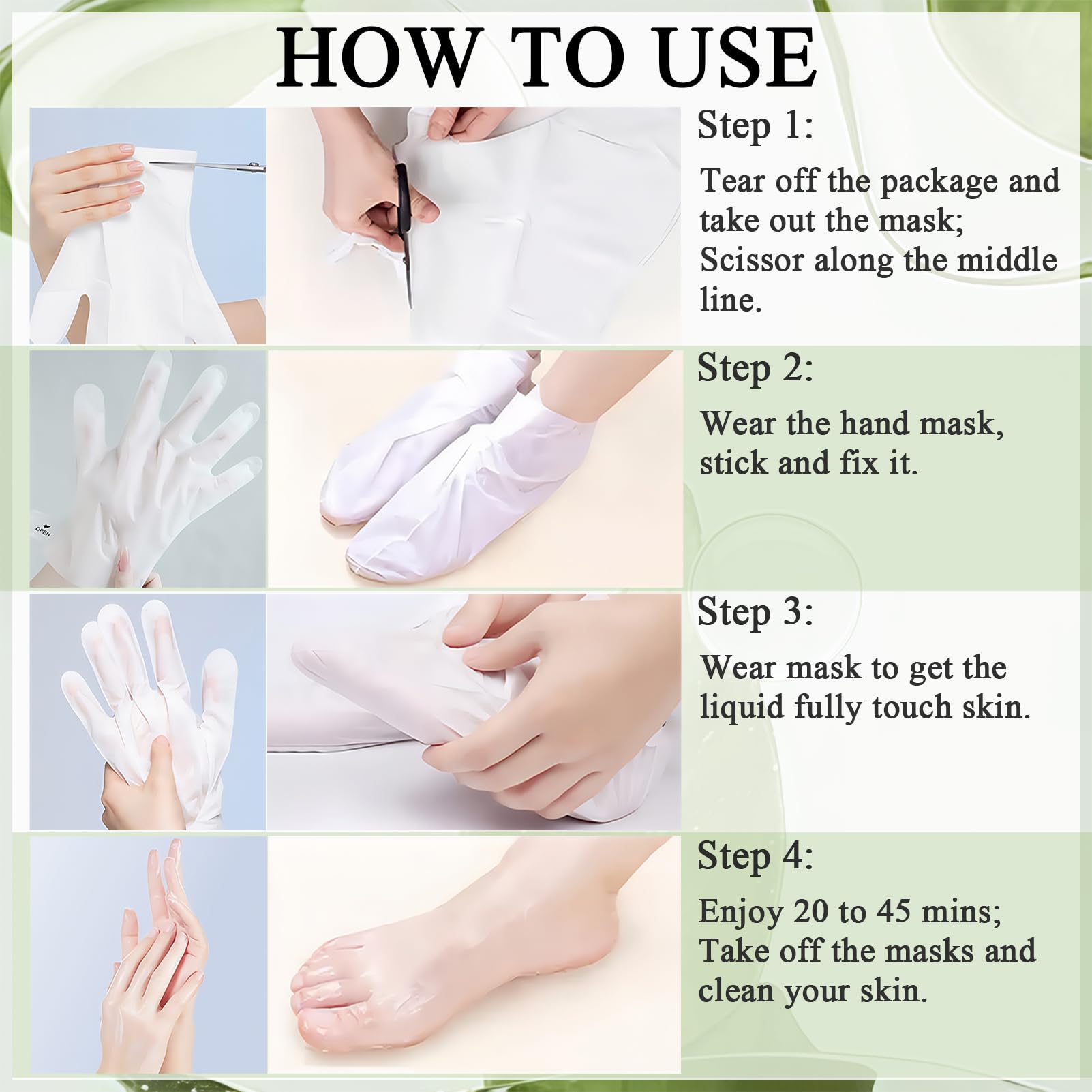 Hydrating Hand and Foot Mask Set - 5 Pcs Exfoliating Foot Peel & 5 Pcs Moisturizing Gloves with Aloe Vera - Deep Nourishing Treatment for Dry, Cracked Skin - Perfect for At-Home Spa, Self-Care, and Gift Giving for Women & Men