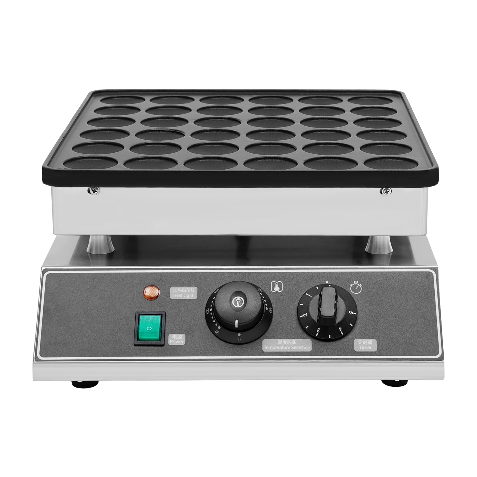 36 Holes Commercial Electric Mini Pancake Maker Machine - 1000W Dutch Poffertjes Griddle for Breakfast, Snacks & Desserts - Fast 1-5 Minute Cooking - Perfect for Cafes, Bakeries, Food Trucks & Home Kitchens