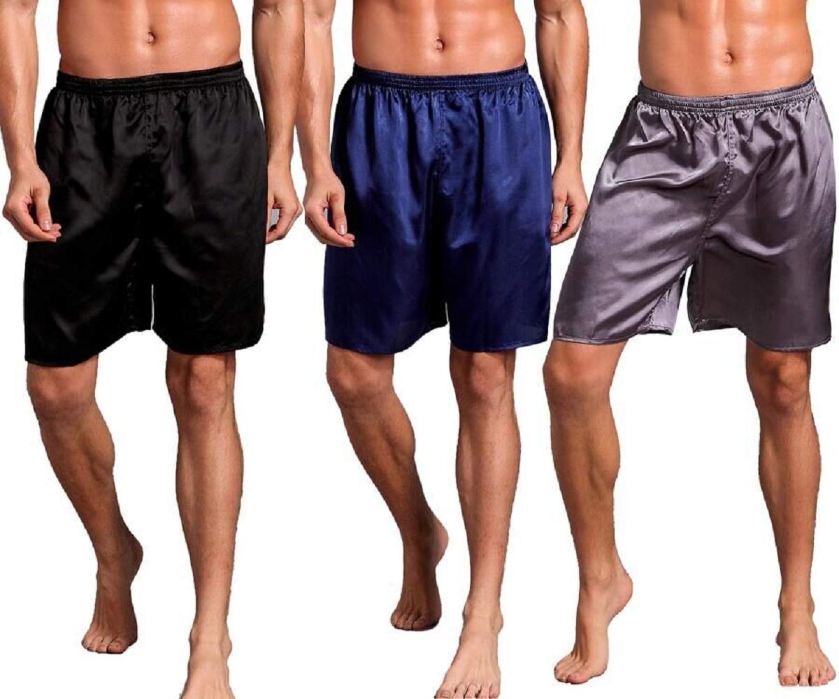 Admireme Men's Satin Boxer Shorts - Soft Sleepwear & Lounge Underwear for Comfortable Nightwear and Relaxing at Home