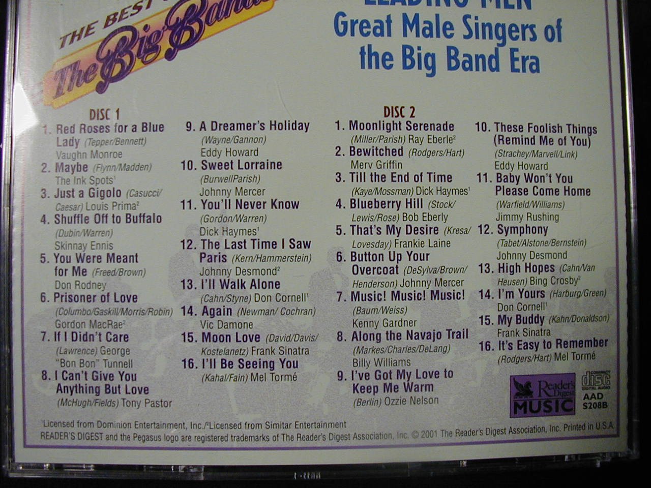 Readers Digest The Best of the Big Bands Leading Men - Classic Jazz & Swing Music Collection for Relaxation, Dinner Parties & Vintage Music Lovers