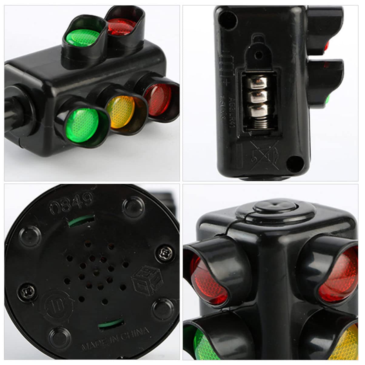 Toyvian 4 Pack Mini Traffic Light Toy Set - Realistic Road Sign Models for Kids Learning & Play - Perfect for Pretend Play, Classroom Education & Traffic Safety Training