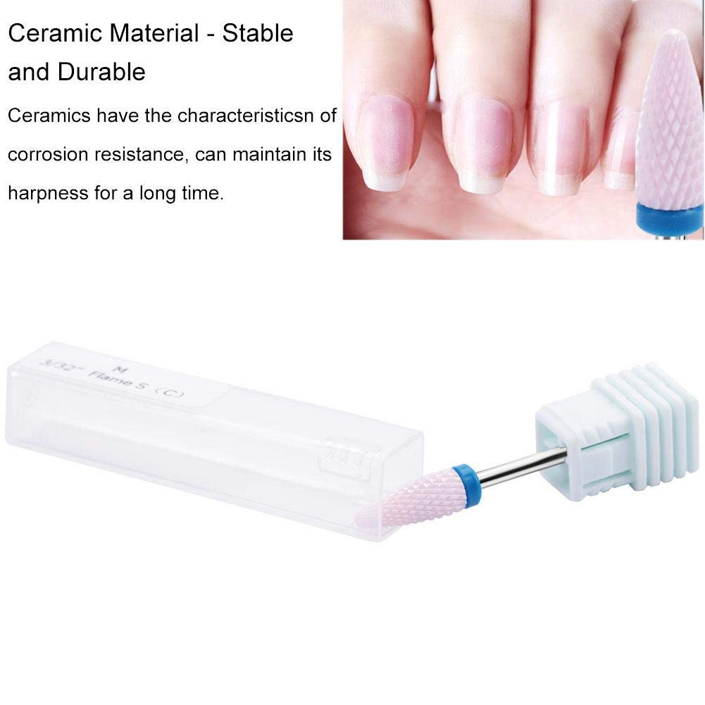 Professional Ceramic Nail Drill Bits Set - 22PCS Cylinder Shape Grinding Heads for Manicure & Pedicure - Durable Nail Polishing Files & Buffers Kit for Salon & Home Nail Care - Perfect for Acrylic, Gel & Natural Nails