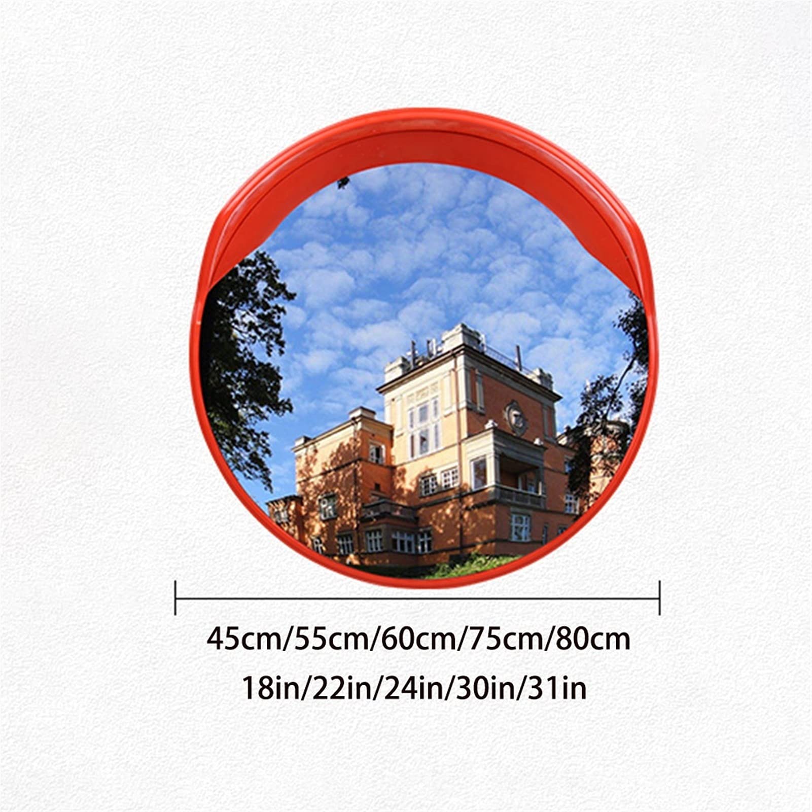 18in Outdoor Convex Safety Mirror - Traffic & Security Dome Mirror for Indoor/Outdoor Use - Perfect for Parking Lots, Warehouses & Blind Spots