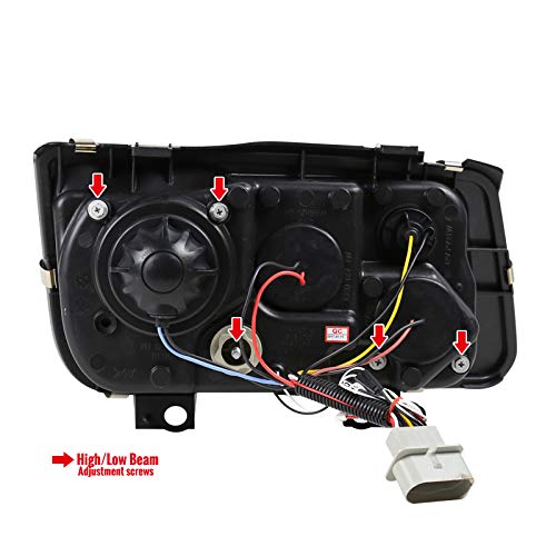 99-05 LED Strip Glossy Black Projector Headlights Pair - Left & Right Compatible with [Vehicle Models] - Upgrade Your Night Driving Visibility & Style