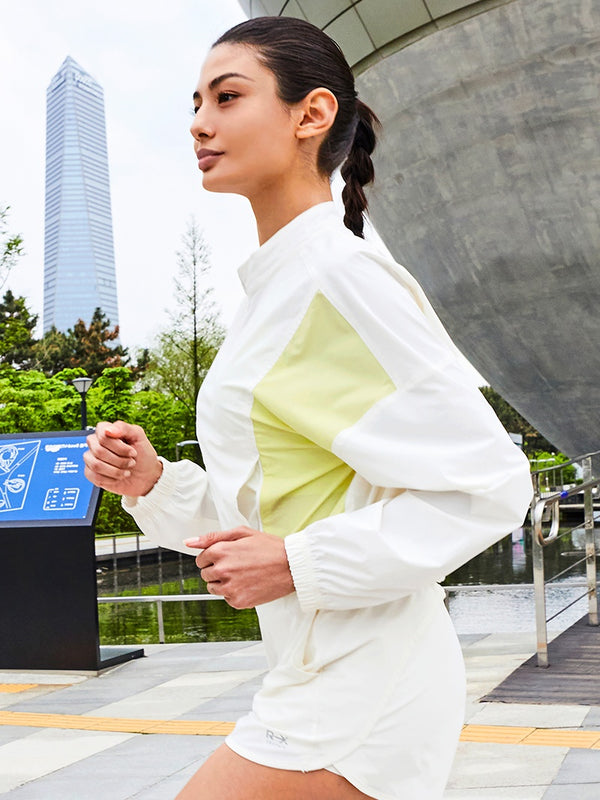 Stylish RX Color Block Windbreaker Jacket - Lightweight Waterproof Outdoor Windbreaker for Men & Women - Perfect for Hiking, Running, and Casual Wear