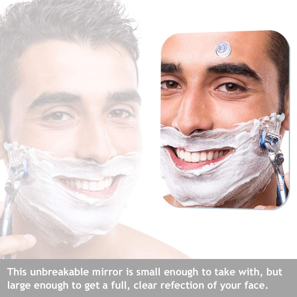 Tooarts Anti-Fog Travel Mirror - Fogless Shower Mirror with Suction Cup for Bathroom, Gym & Travel - Perfect for Shaving, Makeup & Skincare Routine
