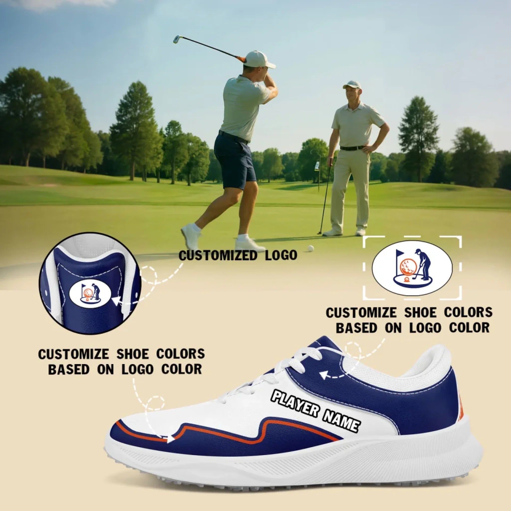 Custom Golf Shoes for Training & Academies – Lightweight Performance Golf Footwear FN062 25028054 | Perfect for Driving Range, Golf Course & Practice Sessions