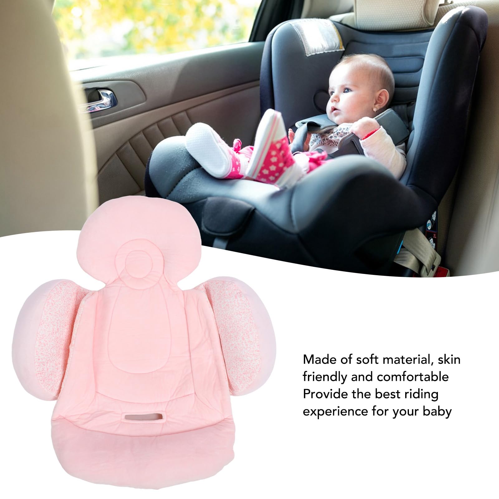 Soft Double-Sided Baby Stroller Cushion & Seat Liner - Breathable, Comfortable & Multipurpose for Newborns & Toddlers - Perfect for Strollers, Car Seats & Shopping Carts