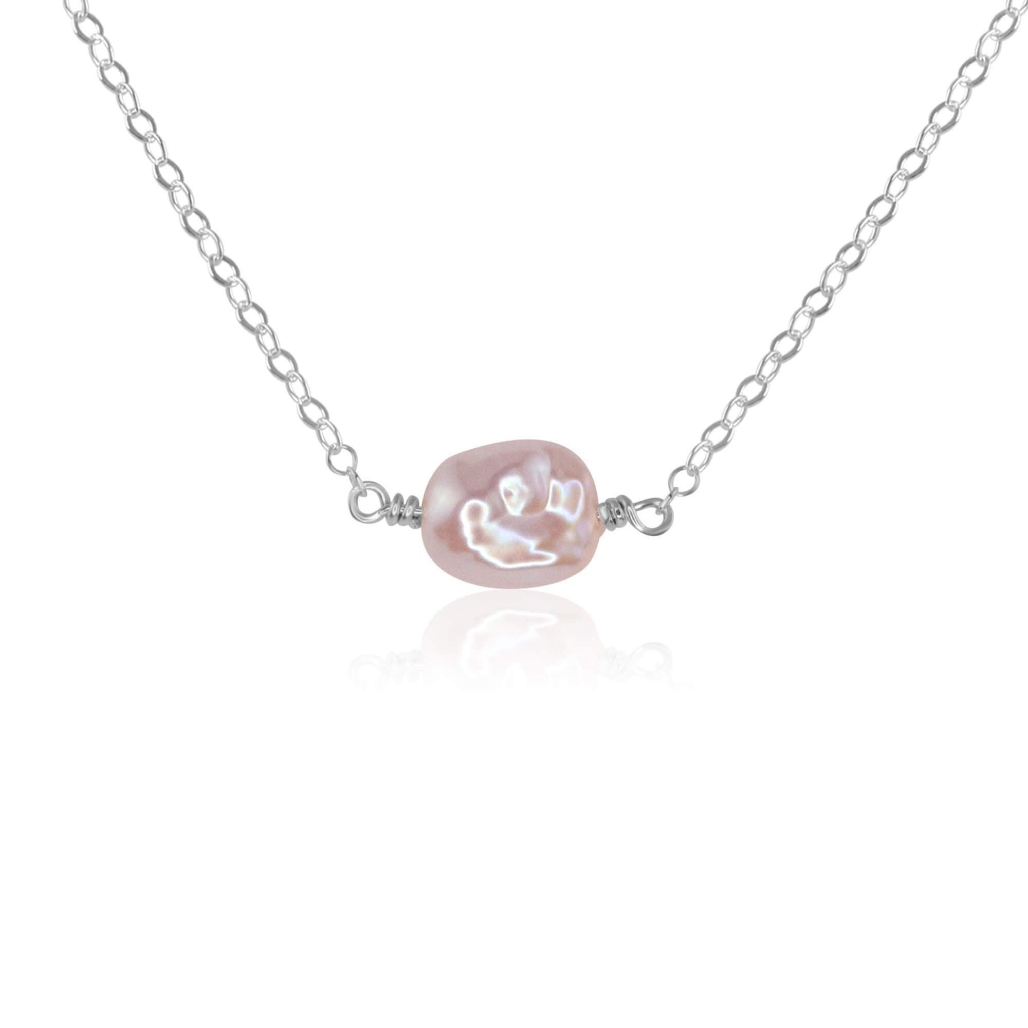 Elegant Tiny Raw White Freshwater Pearl Crystal Nugget Necklace – Perfect for Bridal Jewelry, Boho Fashion & Everyday Wear