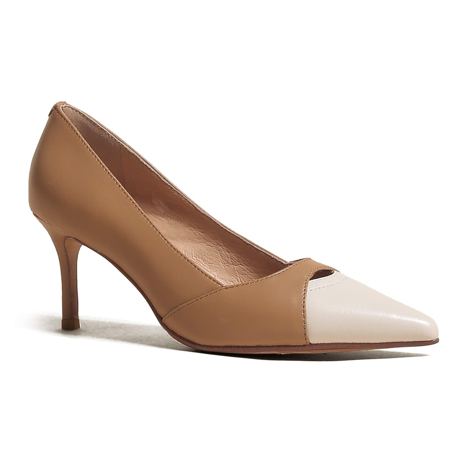 Stylish Women's Two-Tone Pointed Toe Cut-Out Pumps - Elegant Slip-On Dress Shoes with 3 Inch Heels for Business, Evening & Special Occasions - Comfortable Thin Heel Walking Shoes in Black (US Size 4-8 M) - Perfect for Office Wear, Cocktail Parties & Formal Events