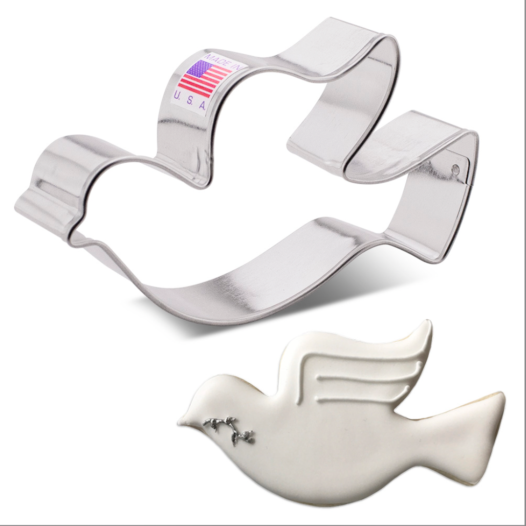Ann Clark Flying Dove Cookie Cutter - Stainless Steel Bird-Shaped Baking Tool for Cookies, Pastries & Crafts - Perfect for Holidays, Weddings & DIY Decorations