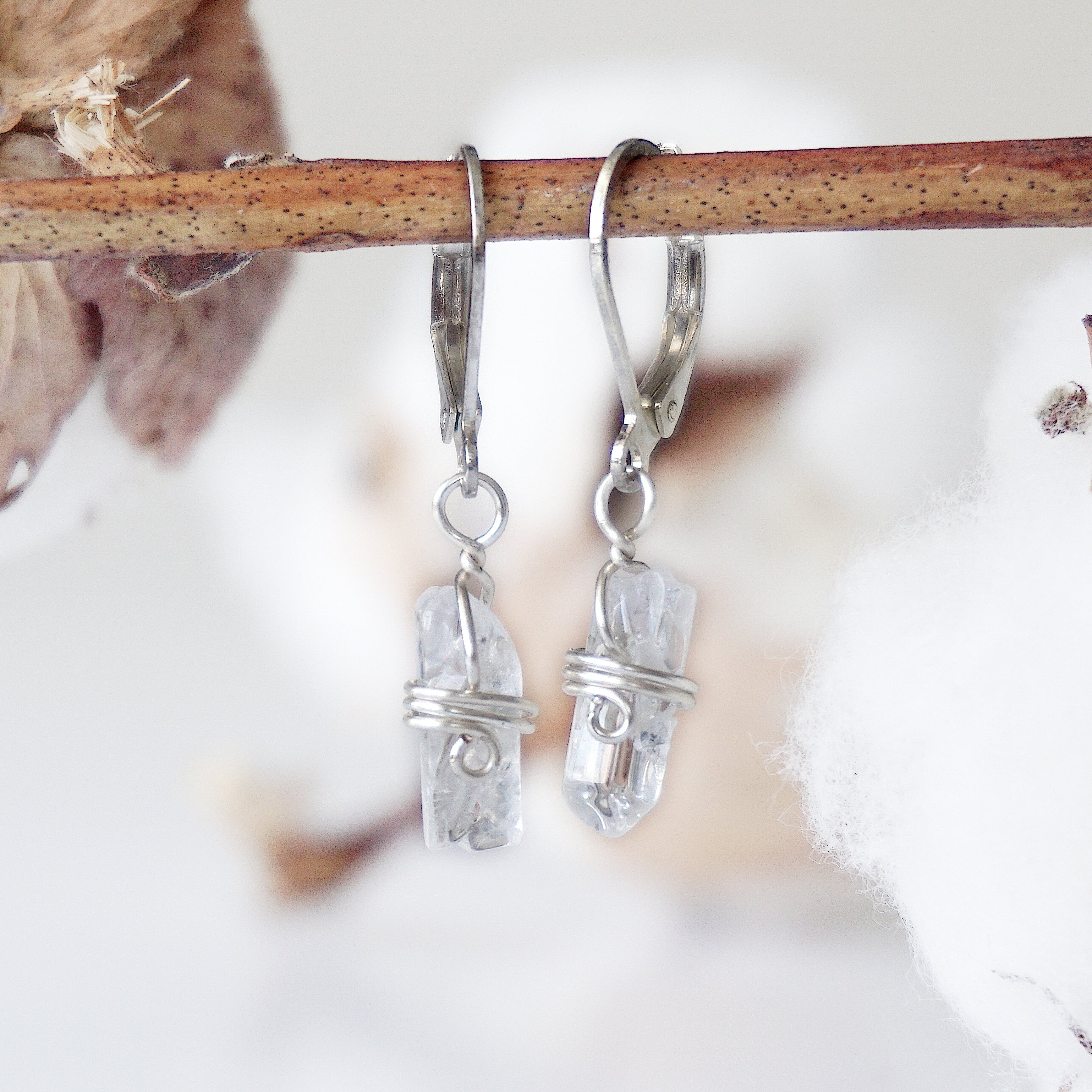 Rock Crystal Drop Earrings - Sterling Silver Plated Dangle Earrings for Women | Elegant Jewelry Gift for Wedding, Party & Special Occasions