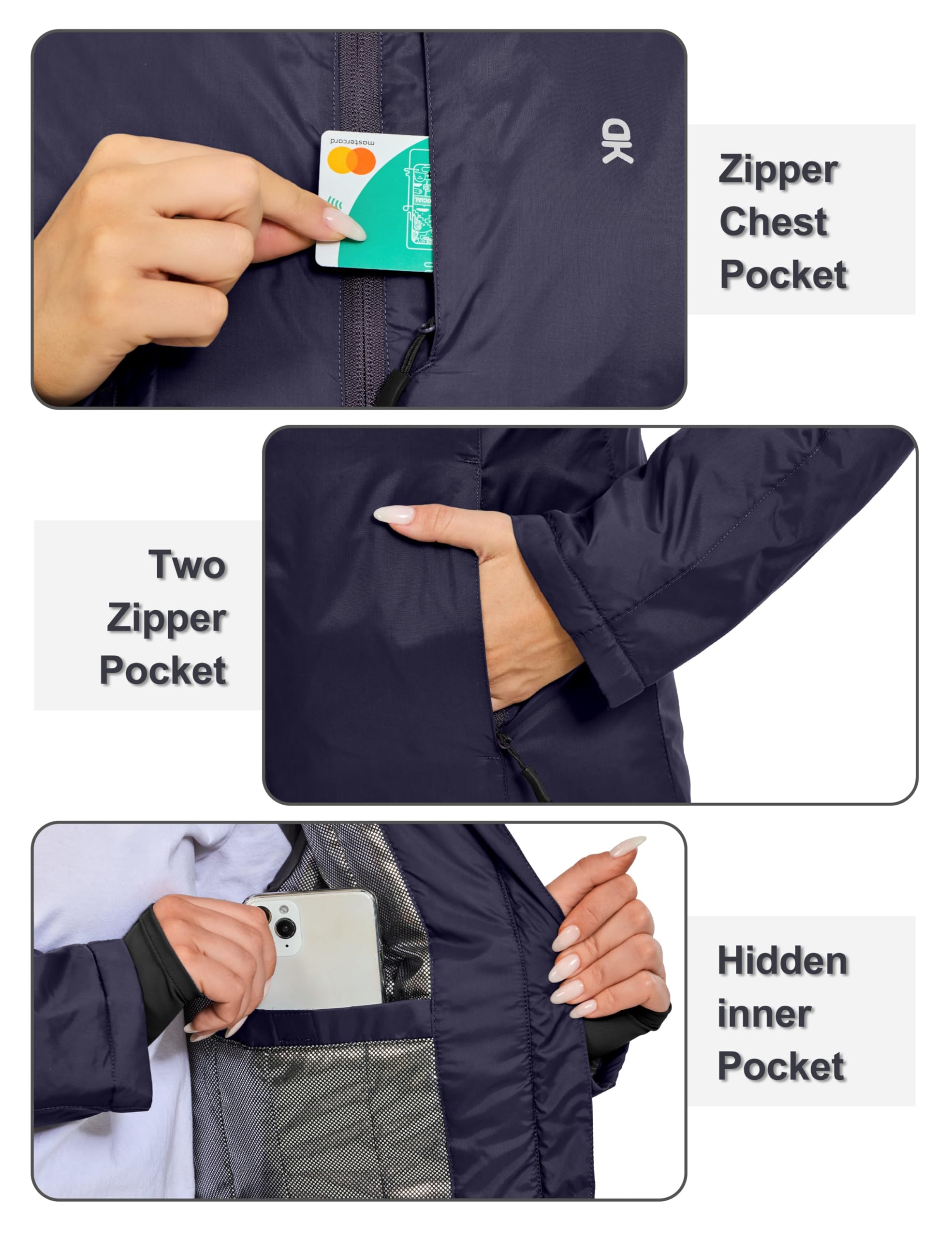 Little Donkey Andy Women's Thermal Reflective Winter Jacket with Hood - Waterproof Windbreaker for Skiing & Snow Activities - Perfect for Outdoor Adventures & Cold Weather Protection