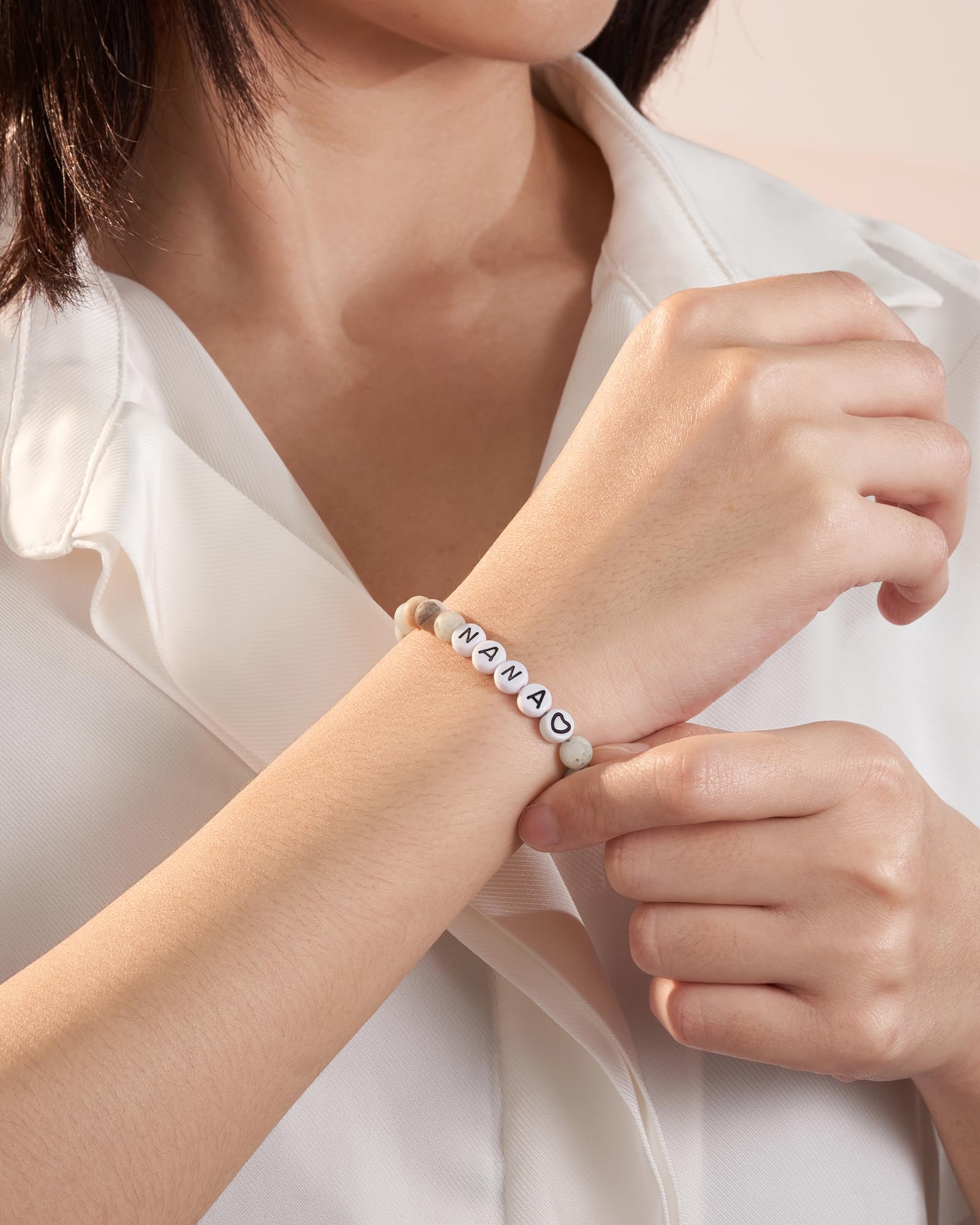 Natural Stone Bracelet for Women & Men - Personalized Gifts for Nana, Mimi, Grandma, Papa, Dad, Mom, Daughter, Aunt & Sister | Christmas, Birthday, Valentine's & Mother's Day Present | Perfect for Daily Wear, Special Occasions & Spiritual Healing