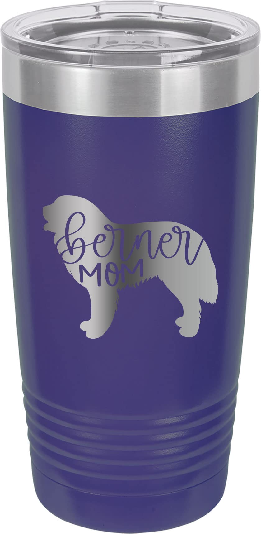 Berner Dog Mom Stainless Steel Tumbler - 20oz Double-Wall Vacuum Insulated Travel Mug with Laser Engraved Design - Perfect Gift for Dog Lovers, Coffee & Tea On The Go, Office Use & Outdoor Adventures