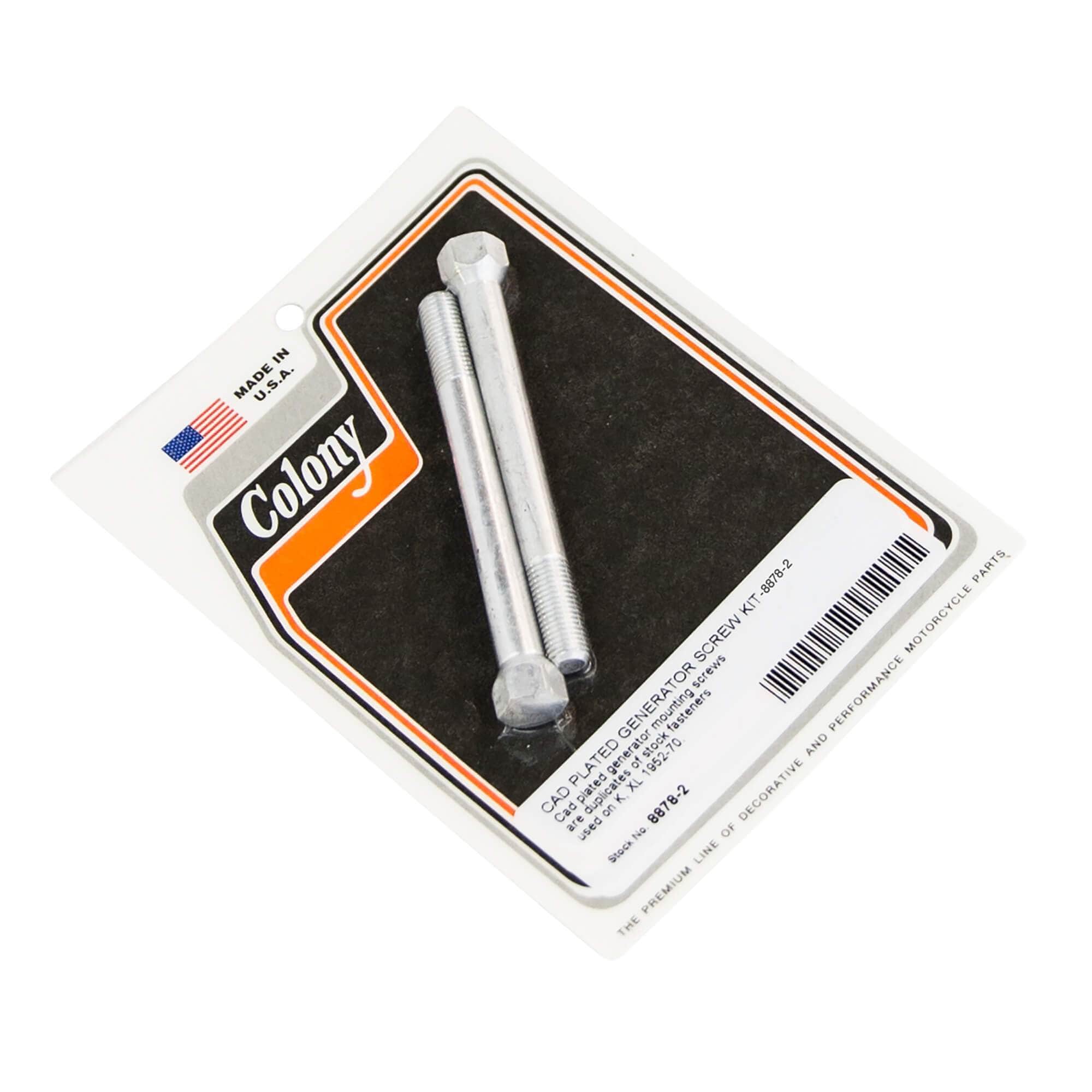 1952-1970 Harley Davidson K/XL Generator Screw Kit - 2 Pack, CAD Plated for Enhanced Durability | Perfect for Vintage Motorcycle Restoration & Engine Maintenance
