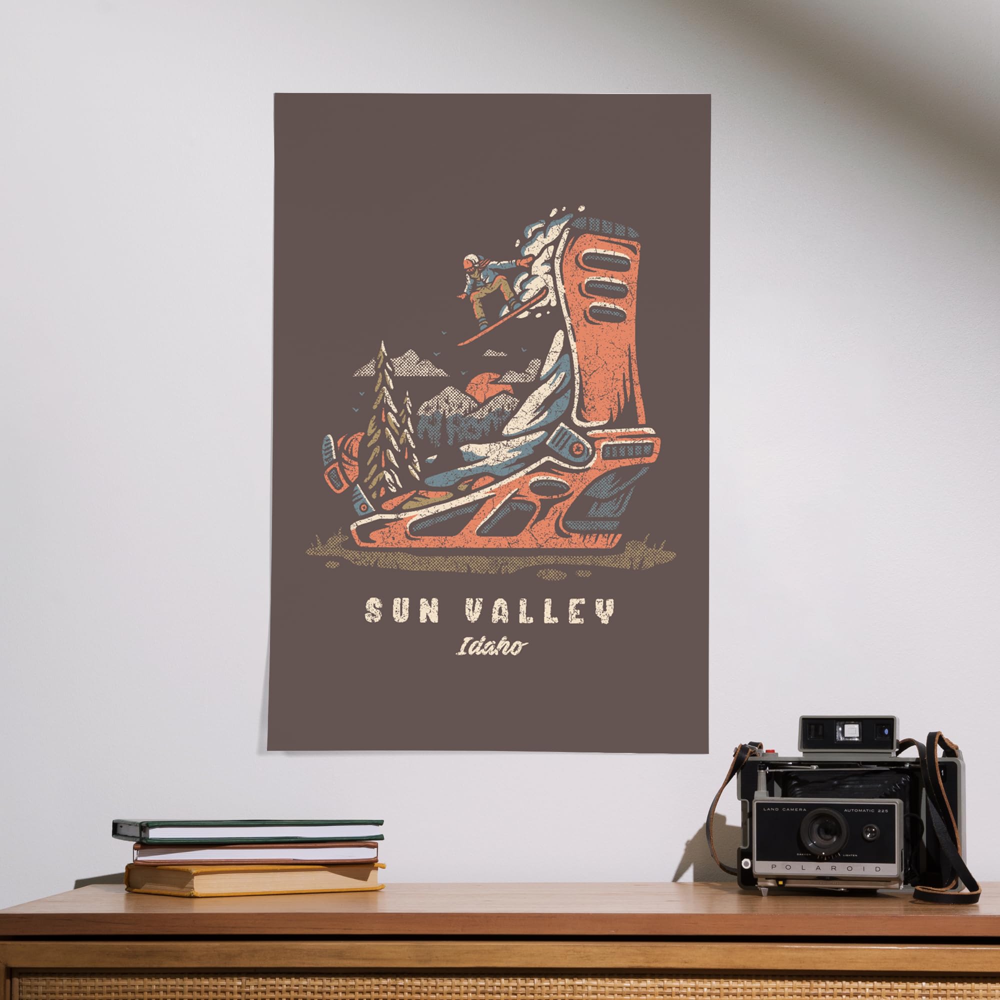 Lantern Press 16x24 Inch Giclee Art Print - Sun Valley Idaho Snowboard Landscape Wall Decor - Perfect for Home, Office & Cabin Wall Art