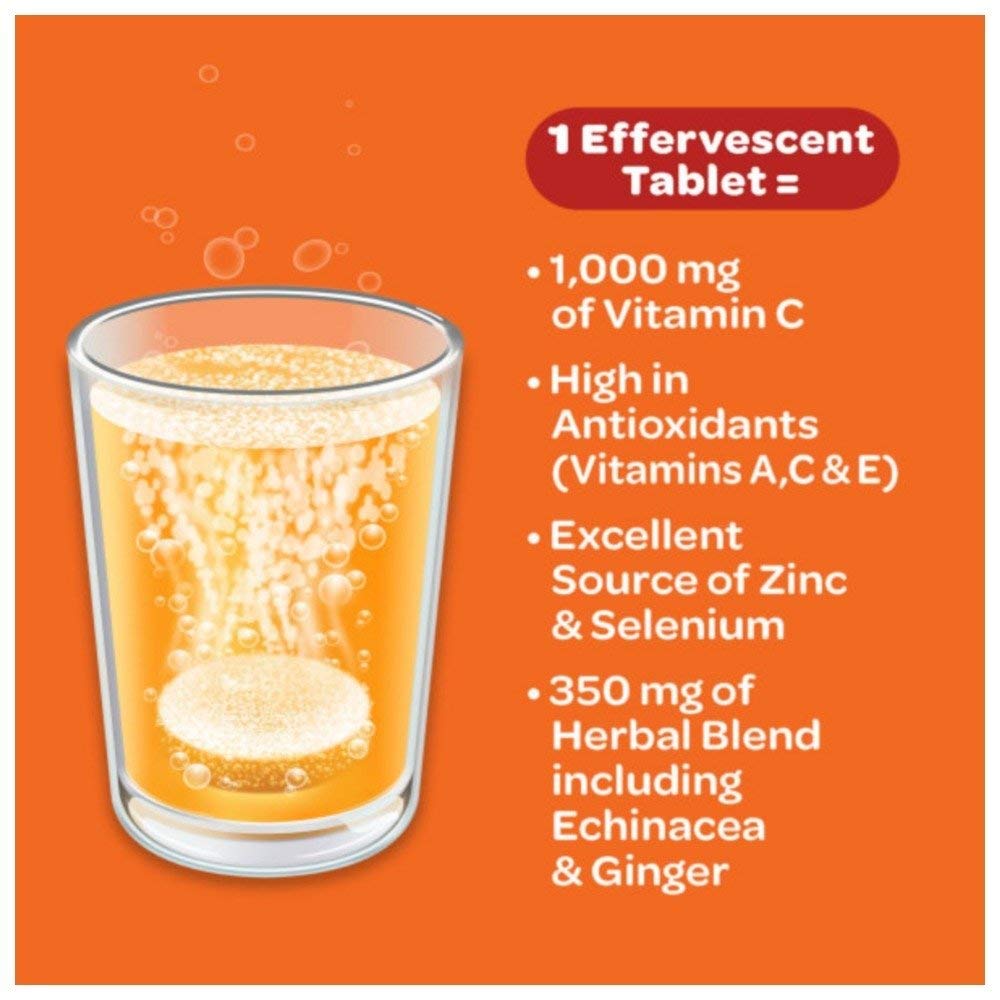 Airborne Zesty Orange Effervescent Tablets - 1000mg Vitamin C Immune Support Supplement (30 Tablets, Pack of 9) | Boost Immunity During Cold & Flu Season, Travel & Daily Wellness