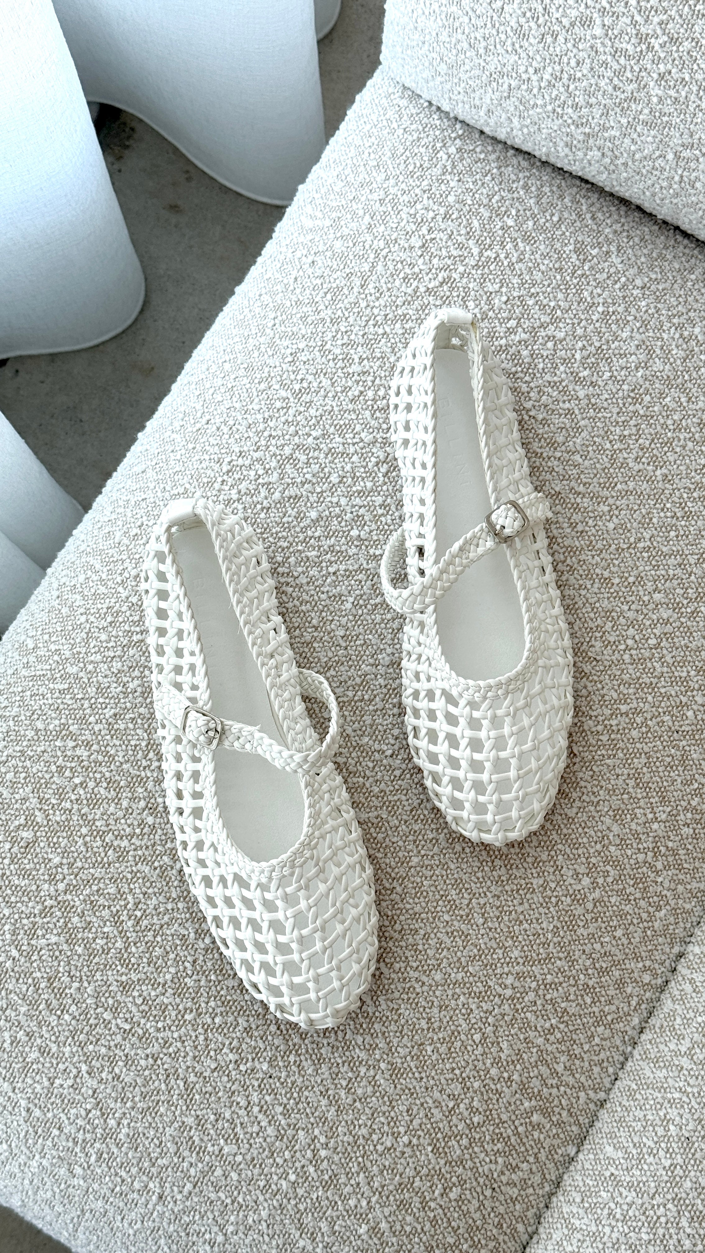 Gitta Women's White Flats - Comfortable & Stylish Ballet Shoes for Work, Casual Wear & Travel